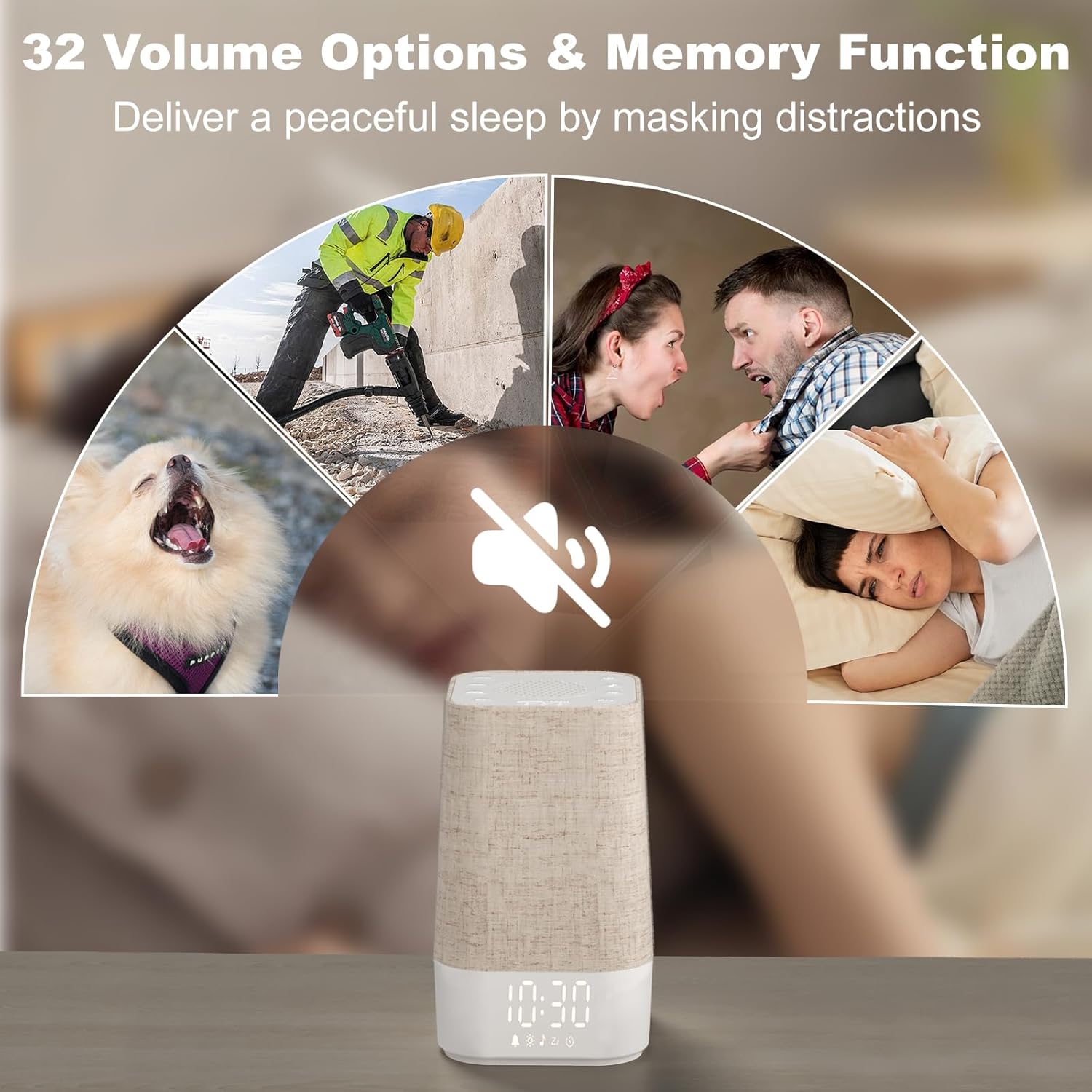 4-in-1 Sunrise Alarm Clock with White Noise and Night Light