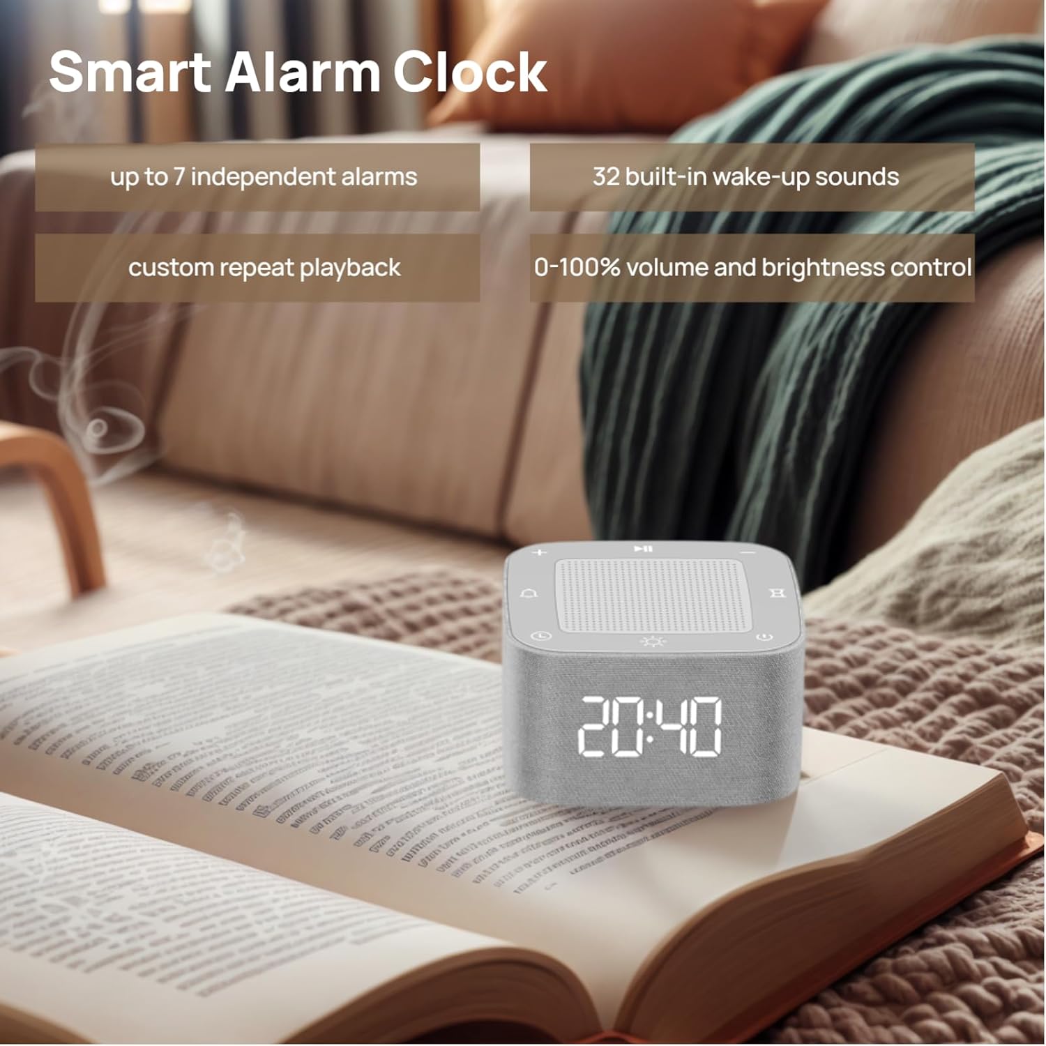 Sleep Sound Machine with Alarm Clock and Lights