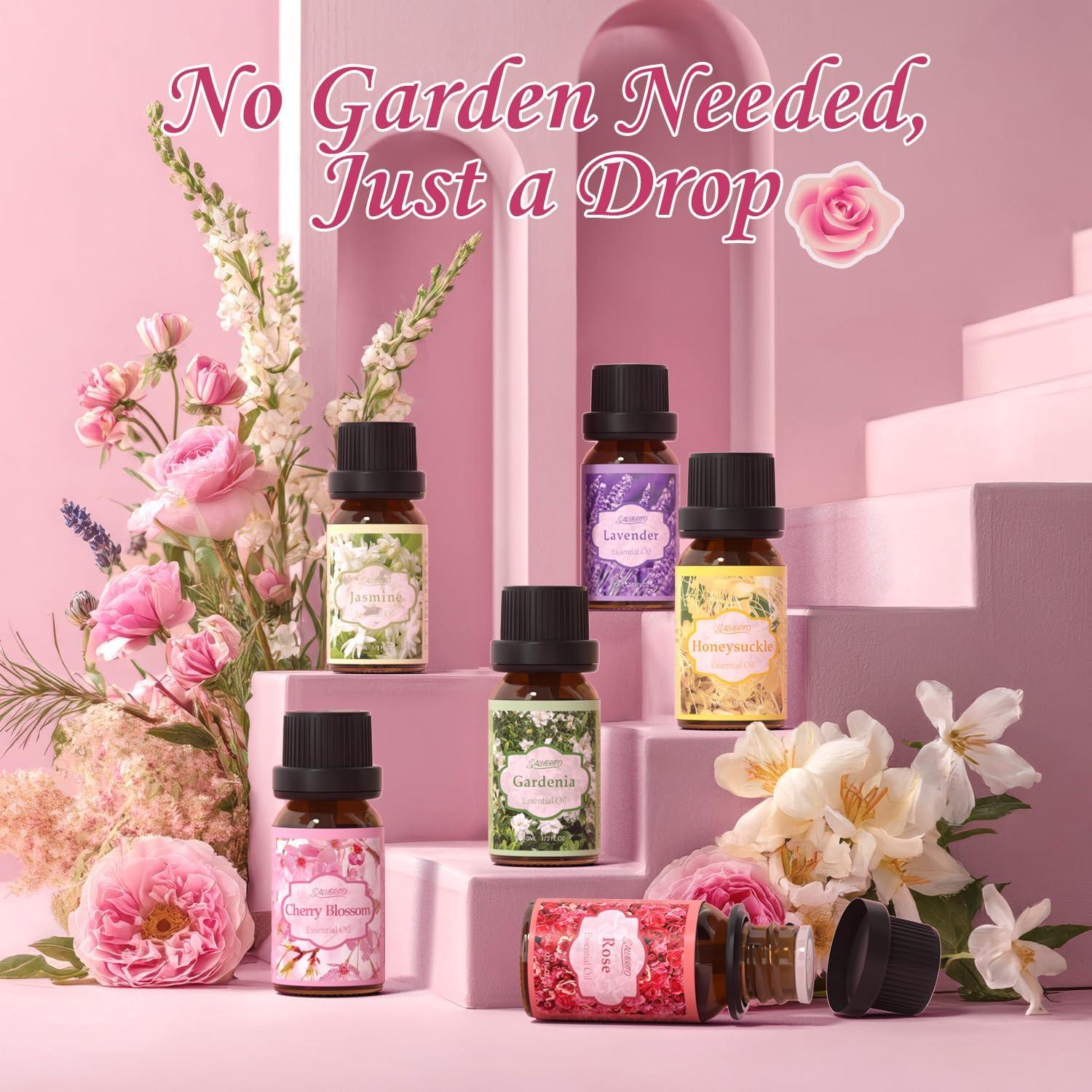 Salubrito 6 Piece Floral Essential Oil Set