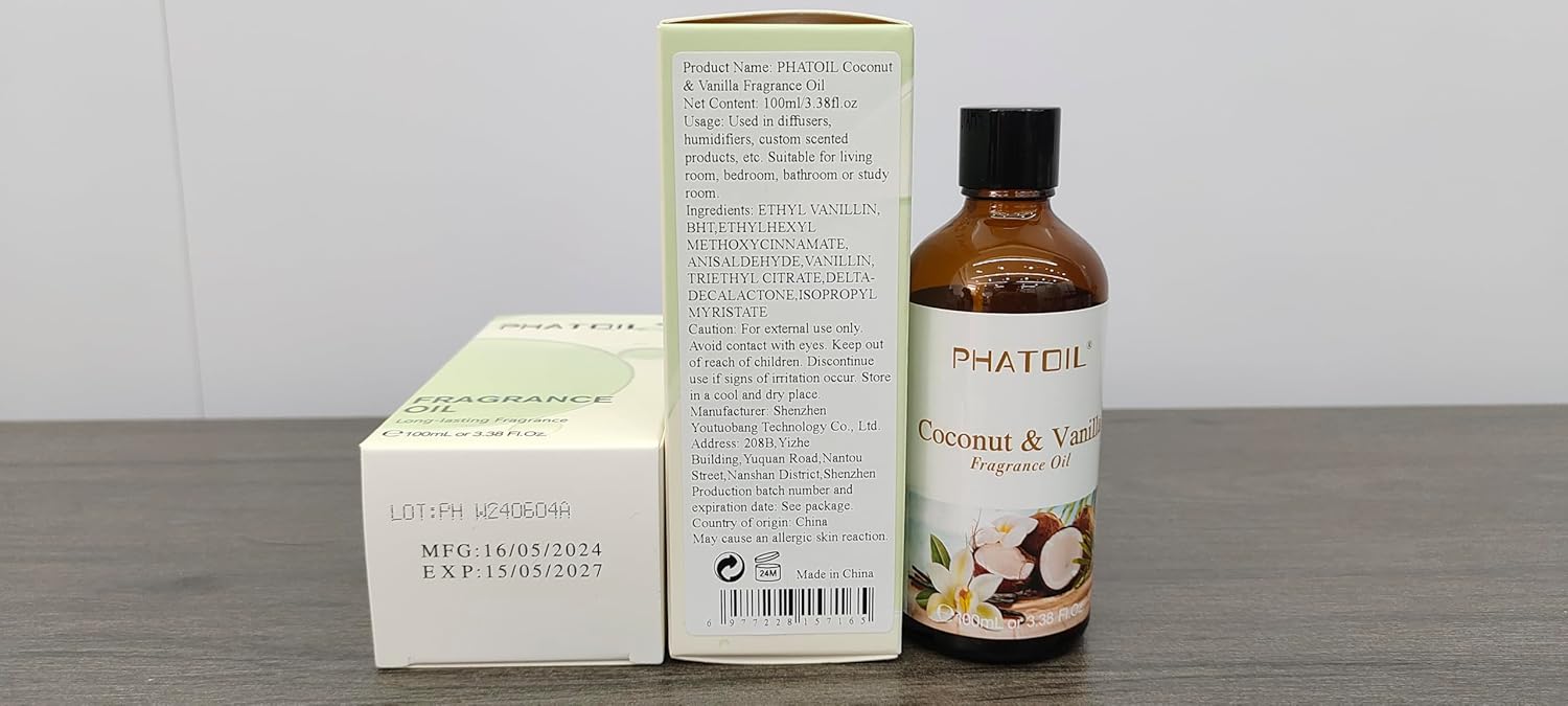 PHATOIL Coconut Vanilla Aromatherapy Oils 100ml