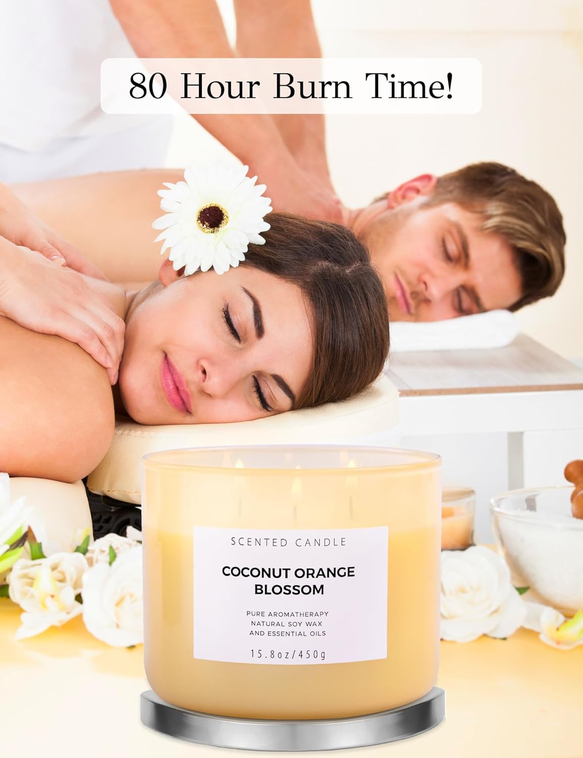 Coconut Orange Blossom 3 Wick Soy Candle