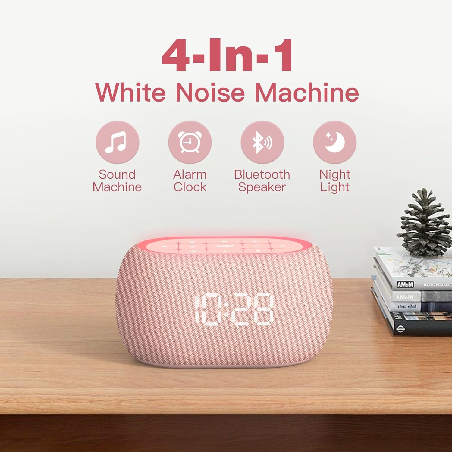 ANJANK White Noise Sound Machine with Bluetooth Speaker and Night Light