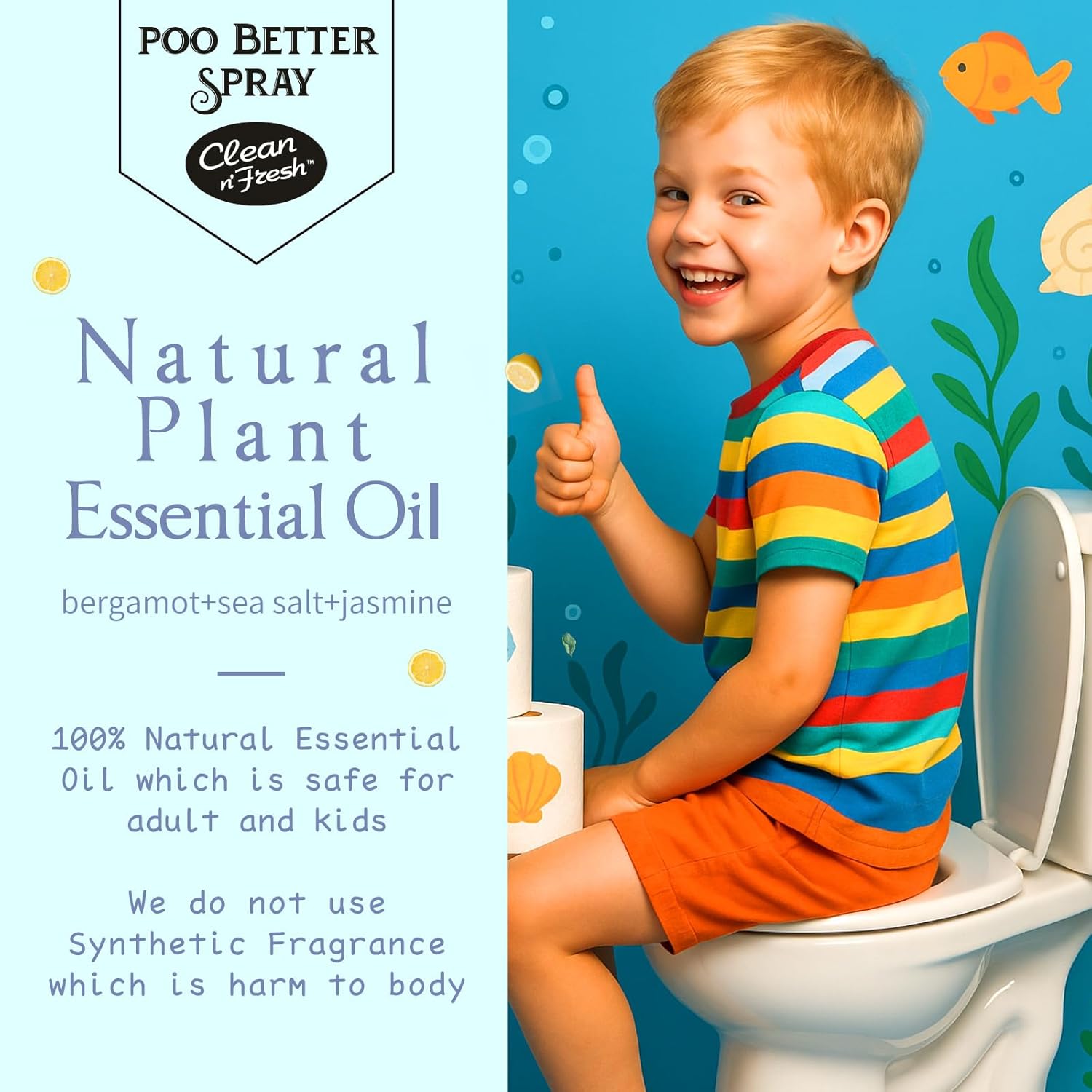 Clean-n-Fresh Toilet Spray with Ocean Mist Scent 68 FlOz