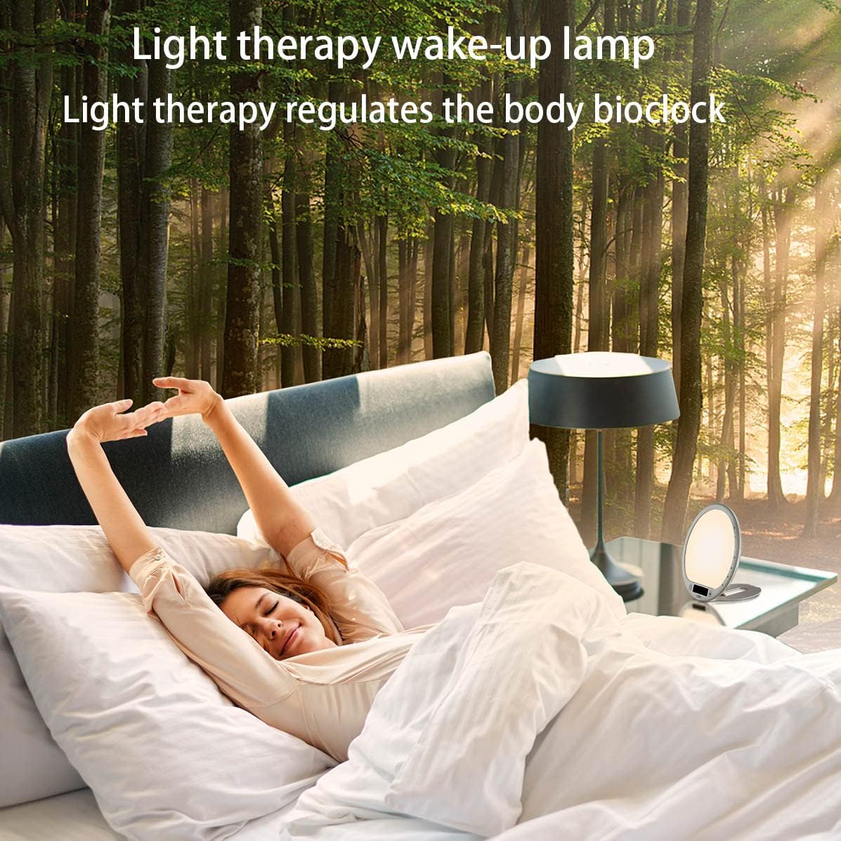 JUXLamp 10000 Lux Light Therapy Wake Up Lamp
