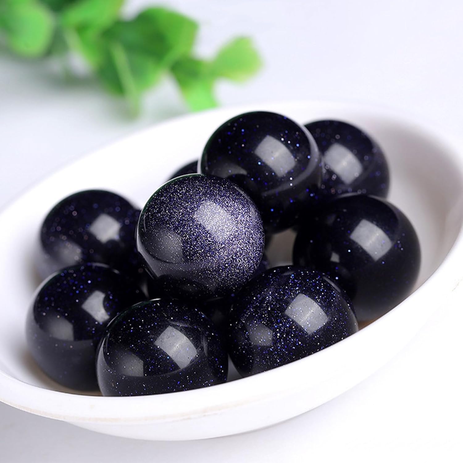 5PCS Blue Goldstone Healing Crystals 25mm