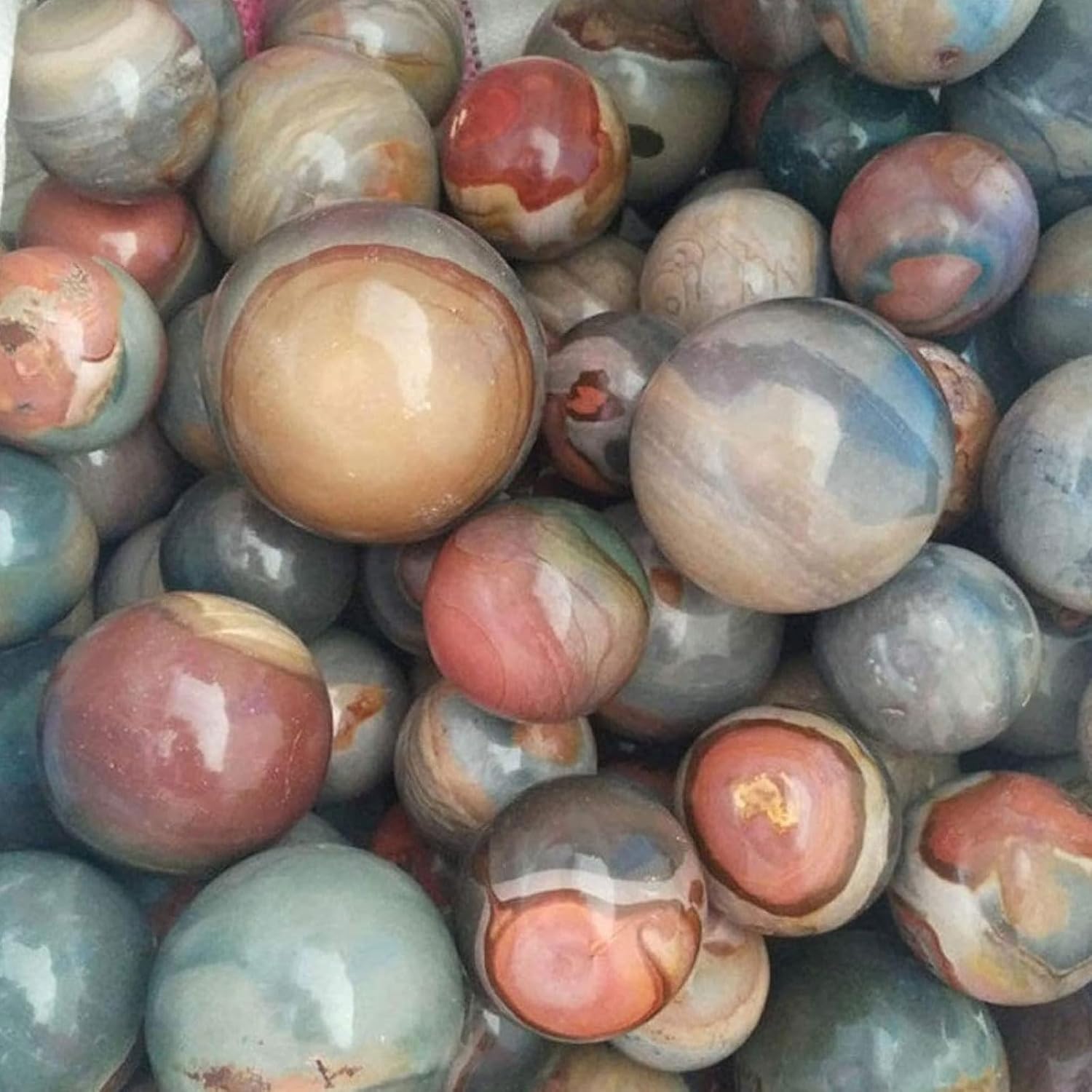 Ocean Jasper Healing Crystal Sphere with Stand 28 Inch