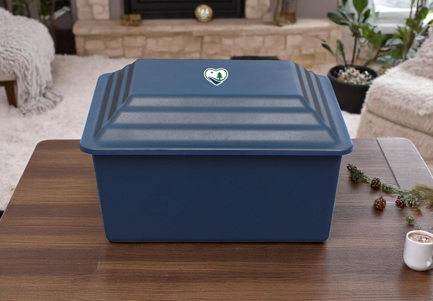 LegacyGuard Durable Polymer Urn Vault - Navy Blue