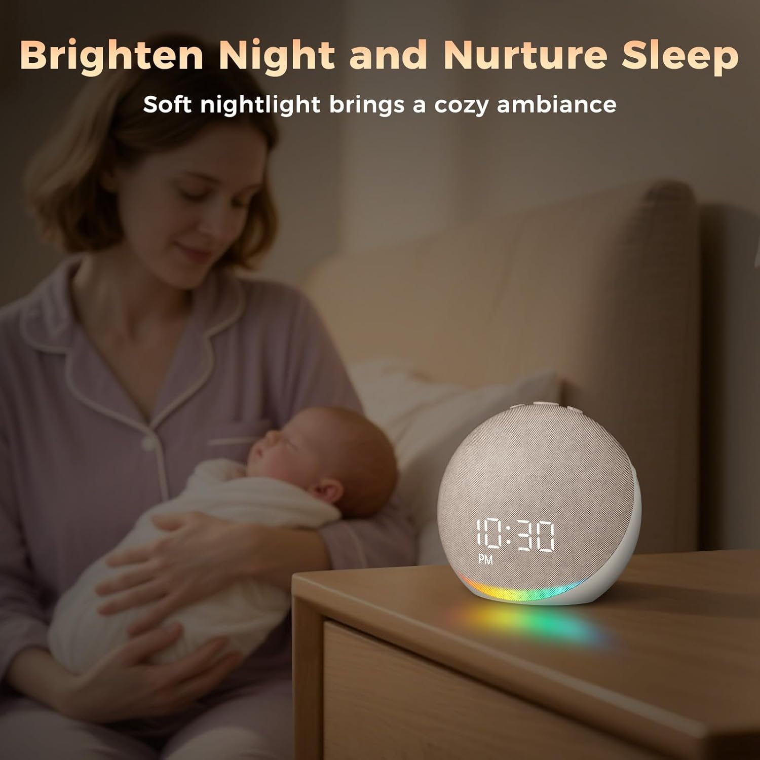 Acedeck Sound Machine Alarm Clock with 25 Sleep Sounds and Bluetooth Speaker