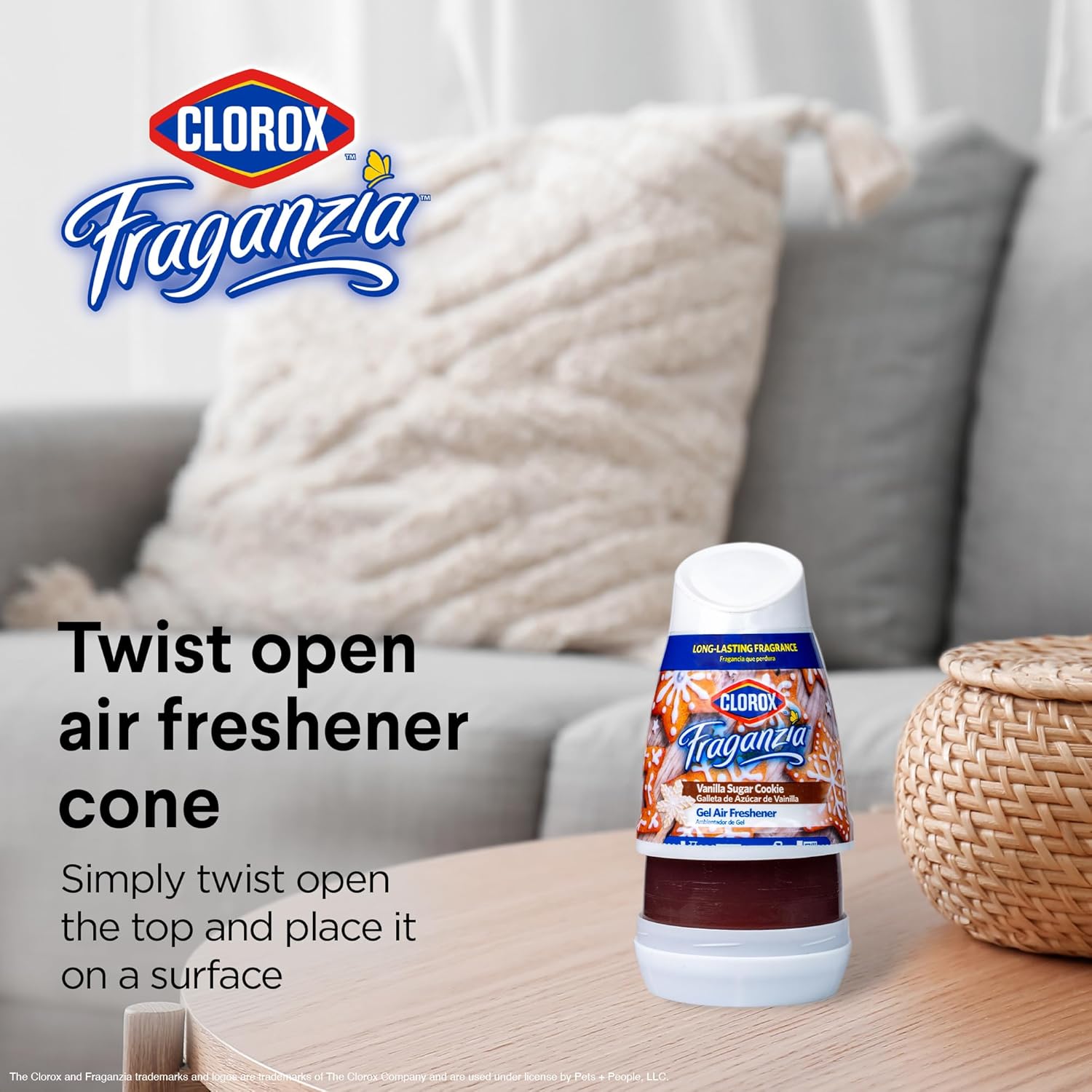 Clorox Fraganzia Gel Air Freshener Cone Vanilla Sugar Cookie 6 Ounce