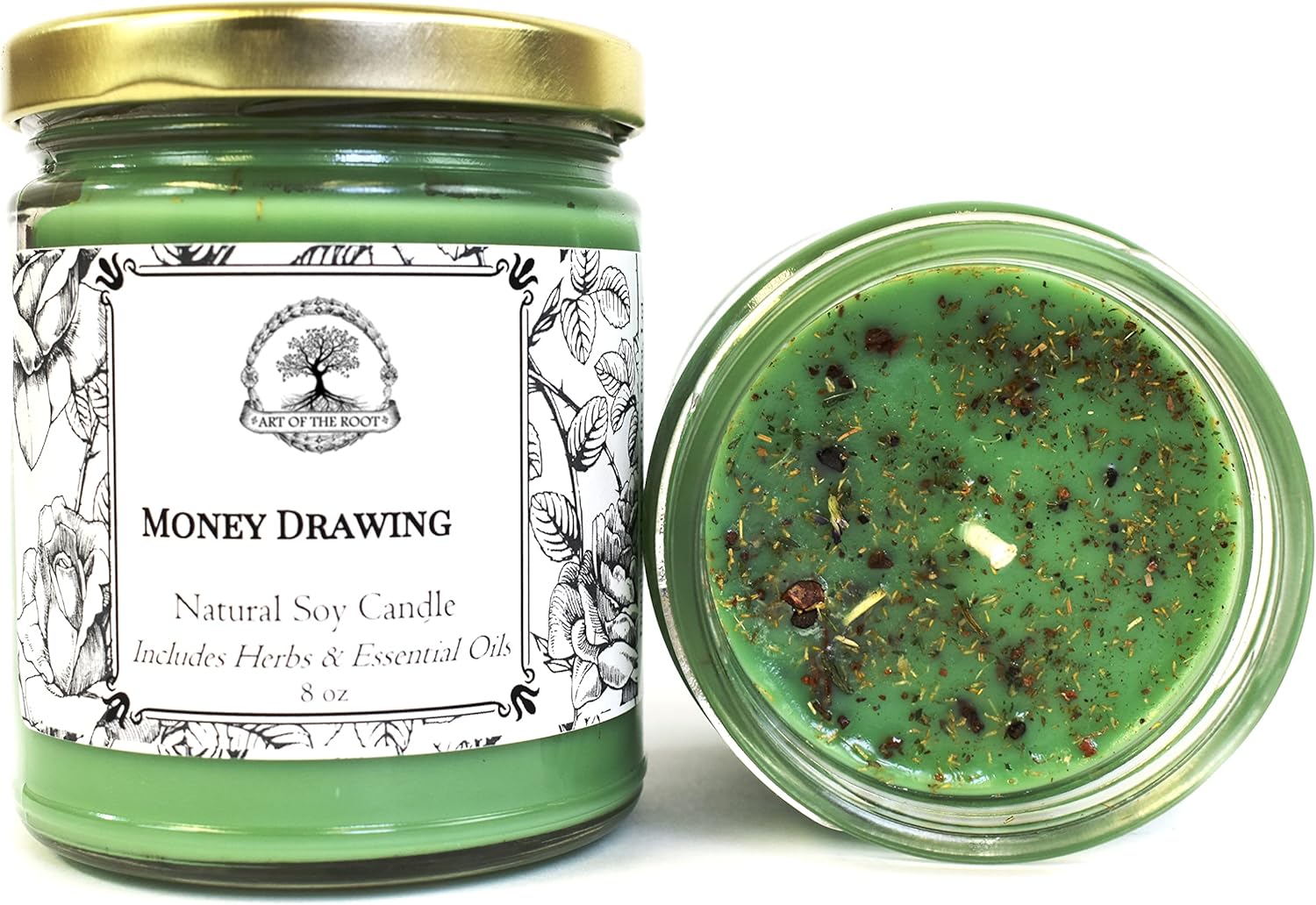 Money Drawing Soy Candle 9 oz for Wealth Prosperity