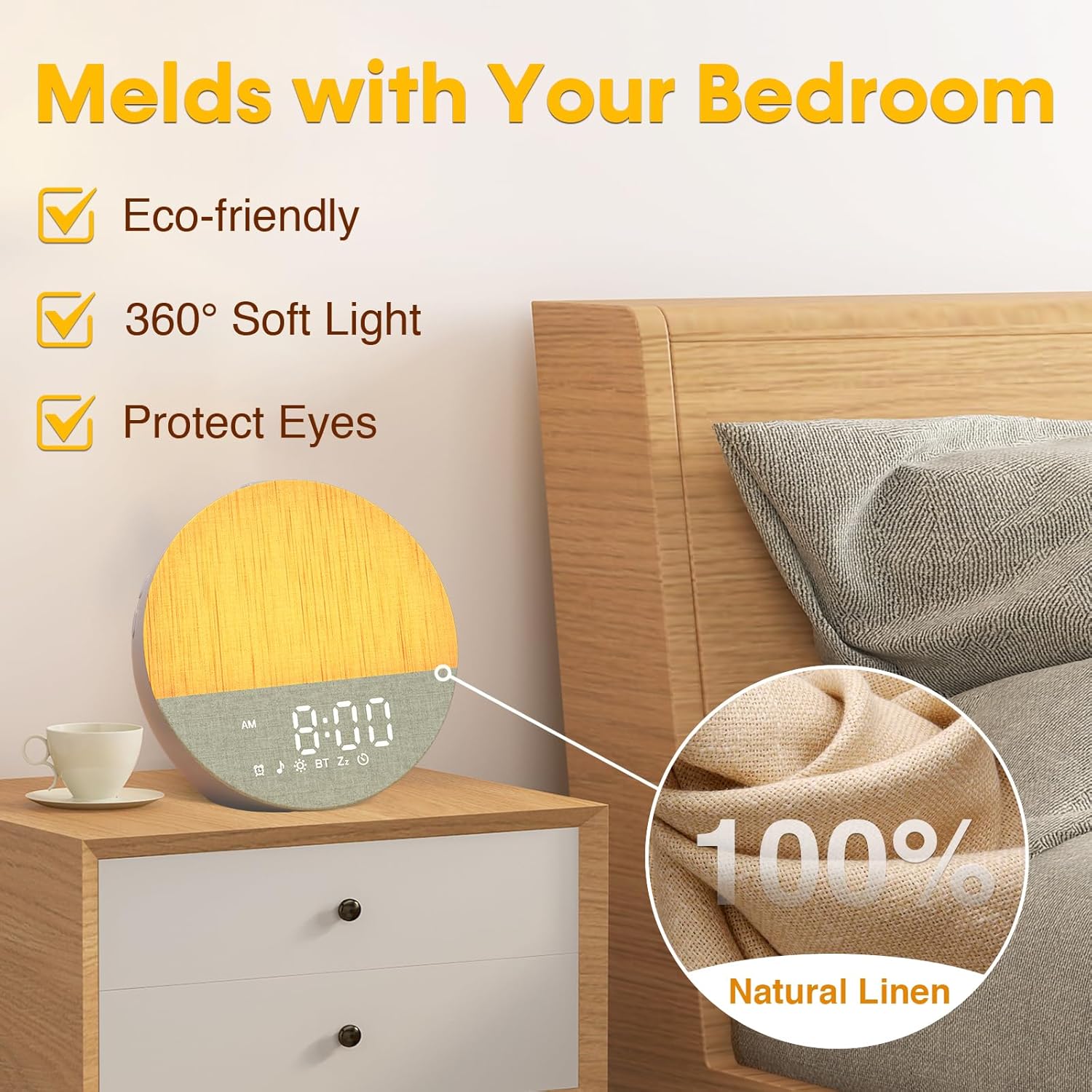 Sunrise Alarm Clock with Sound Machine and Light
