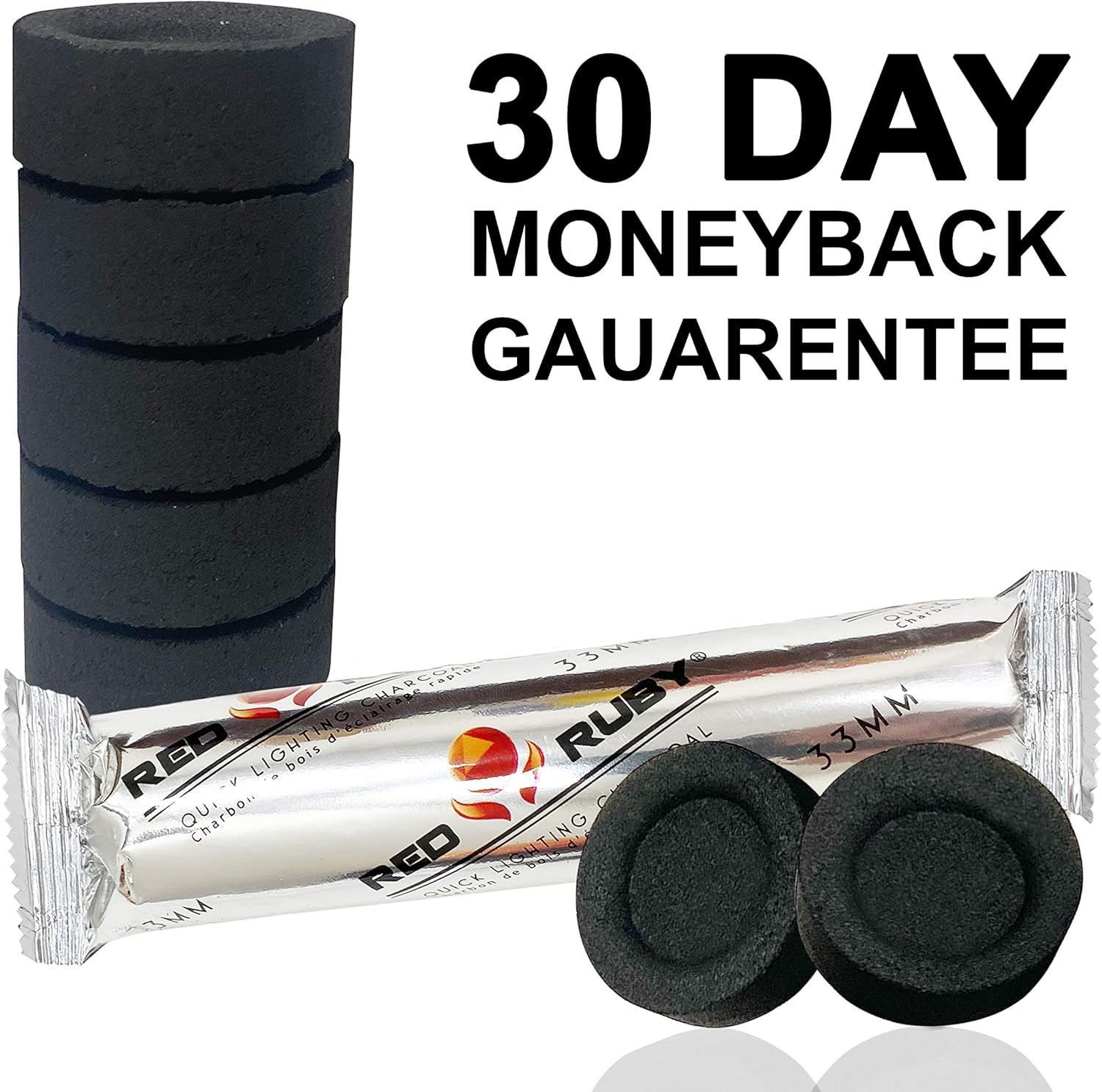Sunlight Charcoal Coal Disks for Hookah - 100 Tablets 10 Rolls