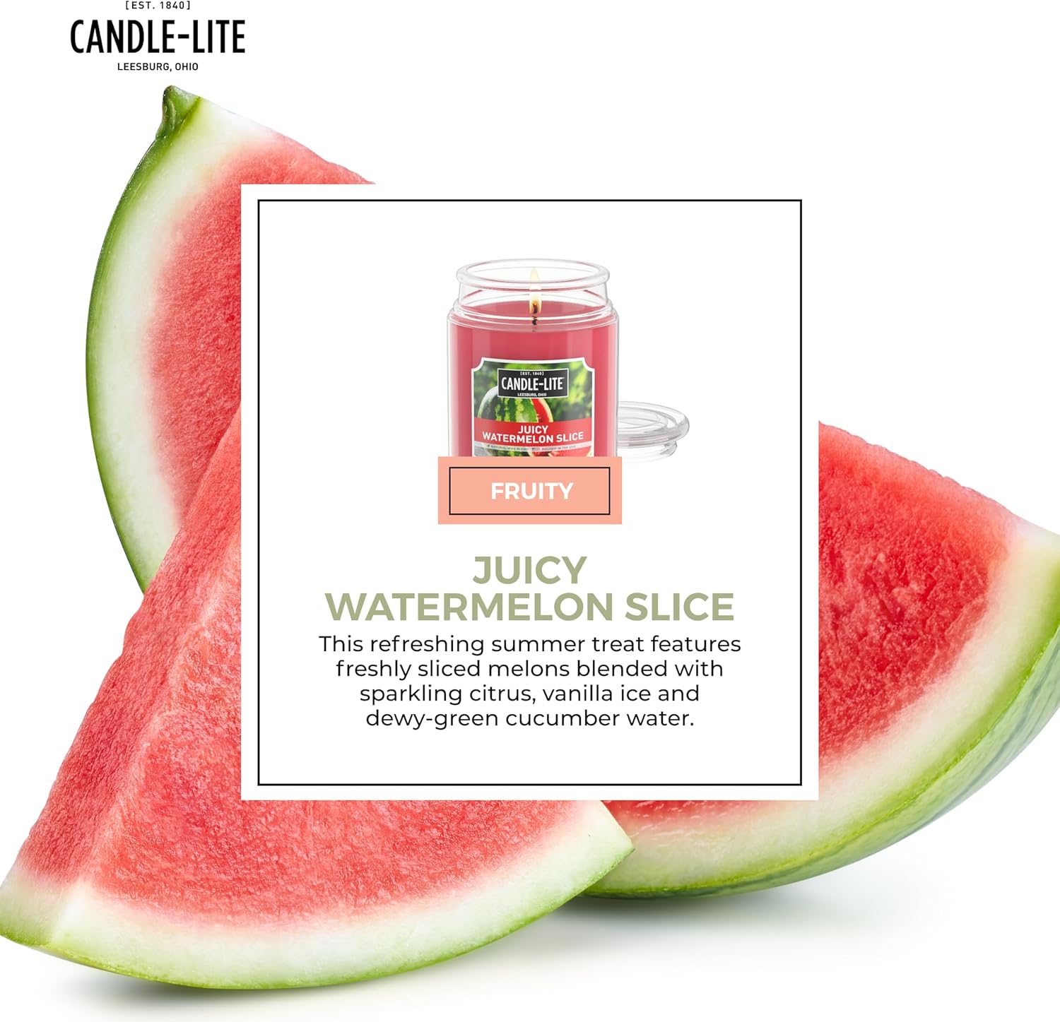Candle-lite Watermelon Scented Candle 18 oz Jar