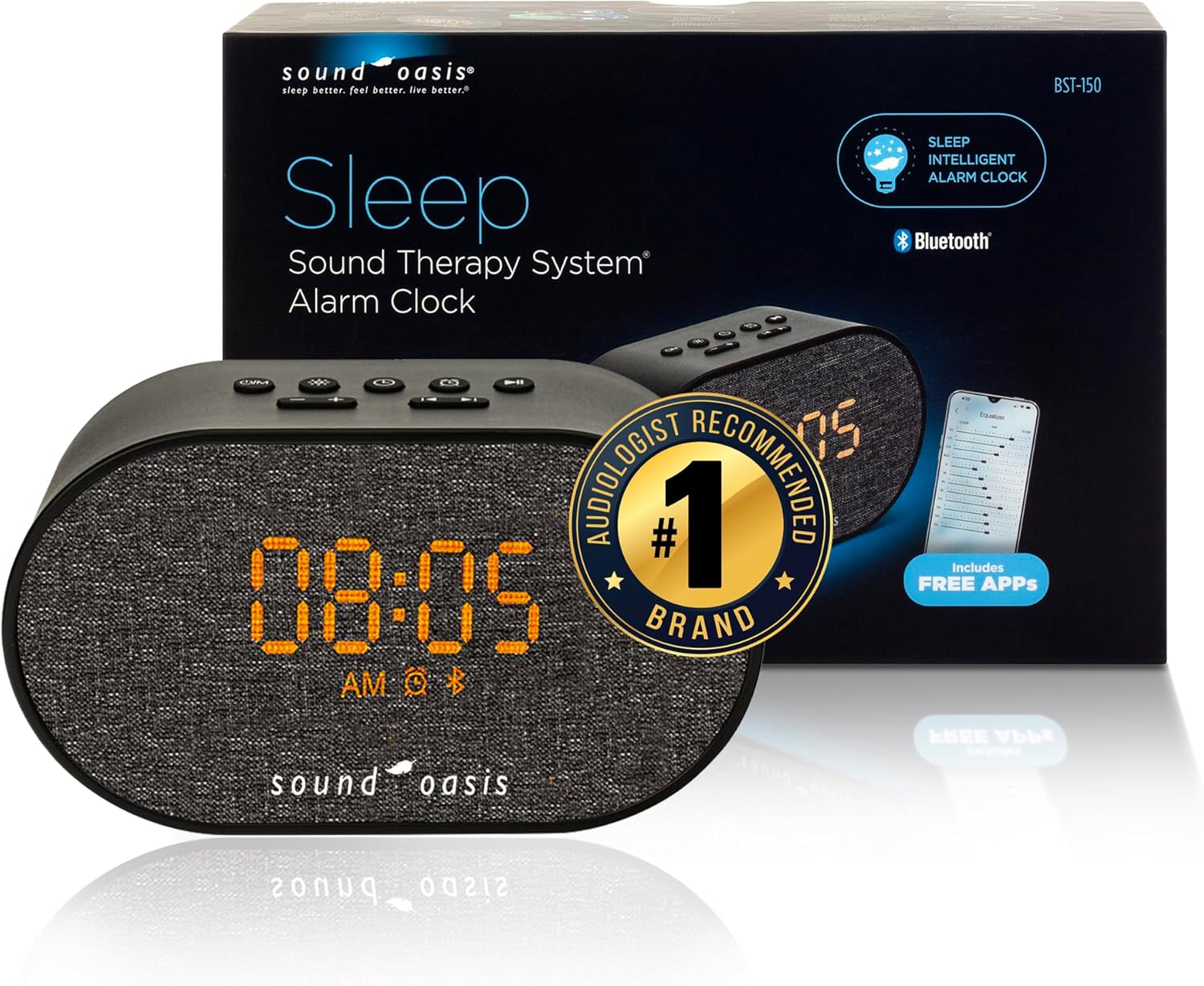 Sound Oasis Bluetooth Sleep Therapy System with Alarm Clock