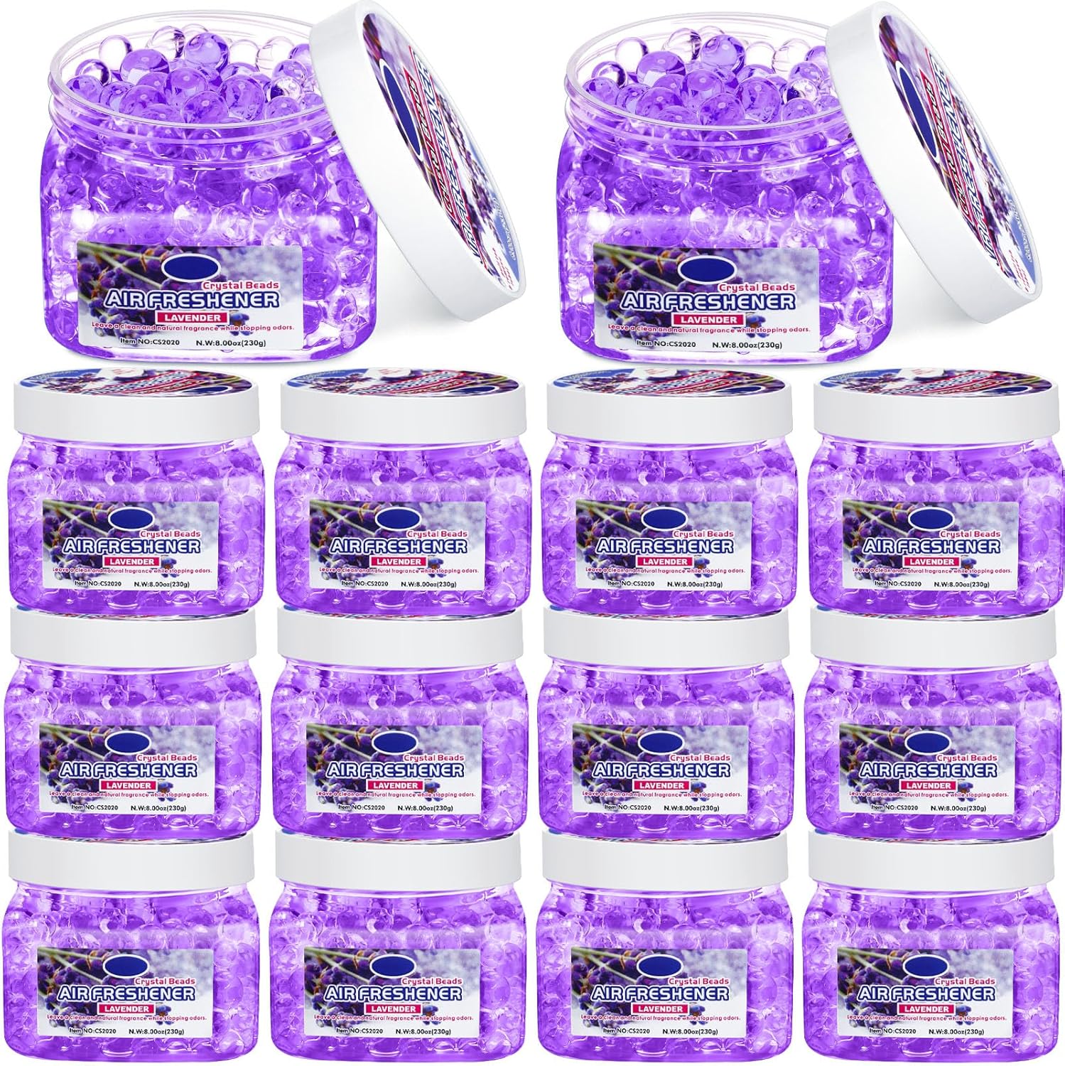12 Pcs Air Freshener Gel Beads Lavender Odor Eliminator