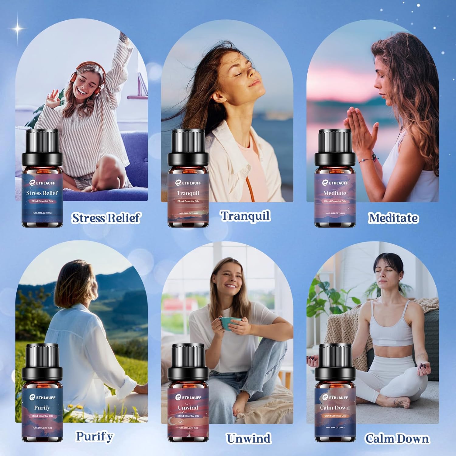 Ethlauff Essential Oil Set 6x10ml for Diffusers