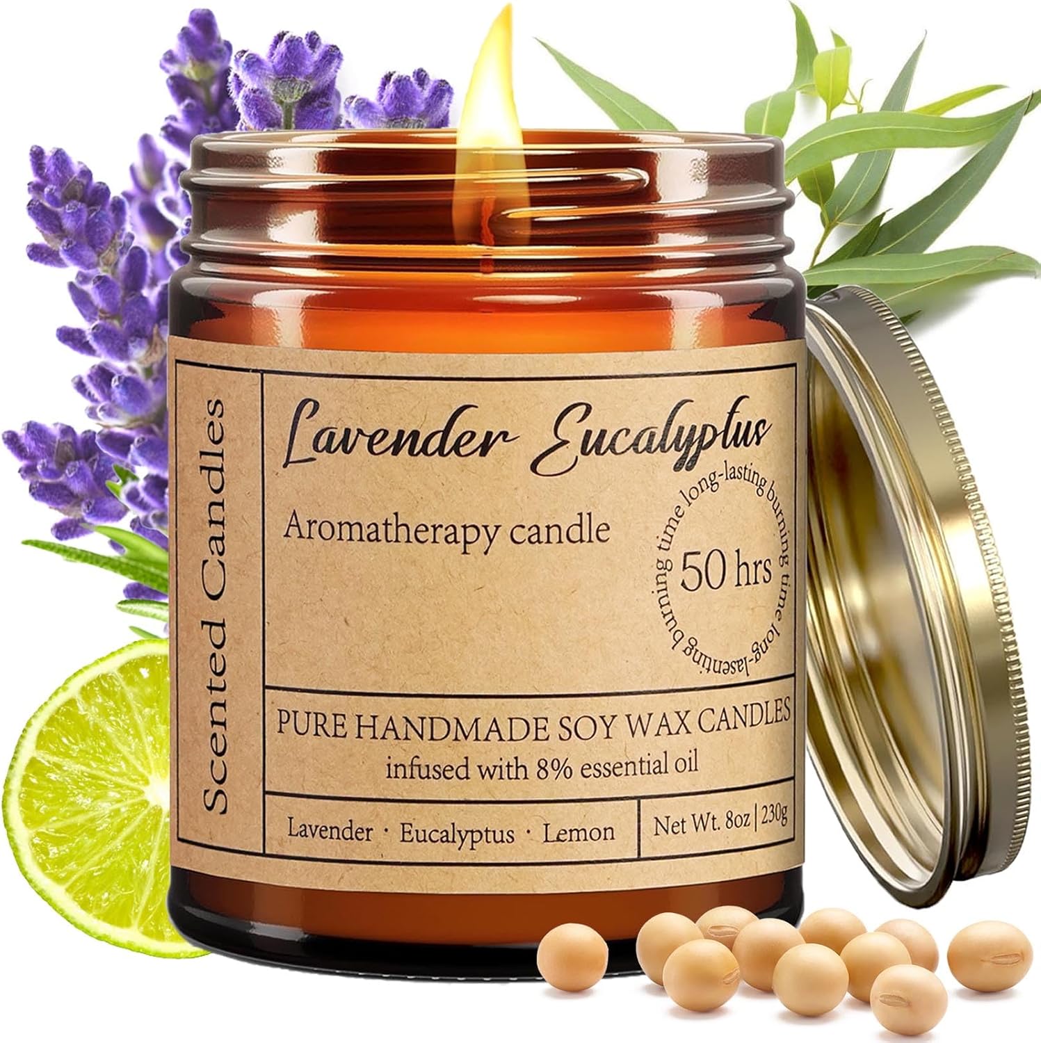 Lavender Eucalyptus Soy Candles for Relaxation