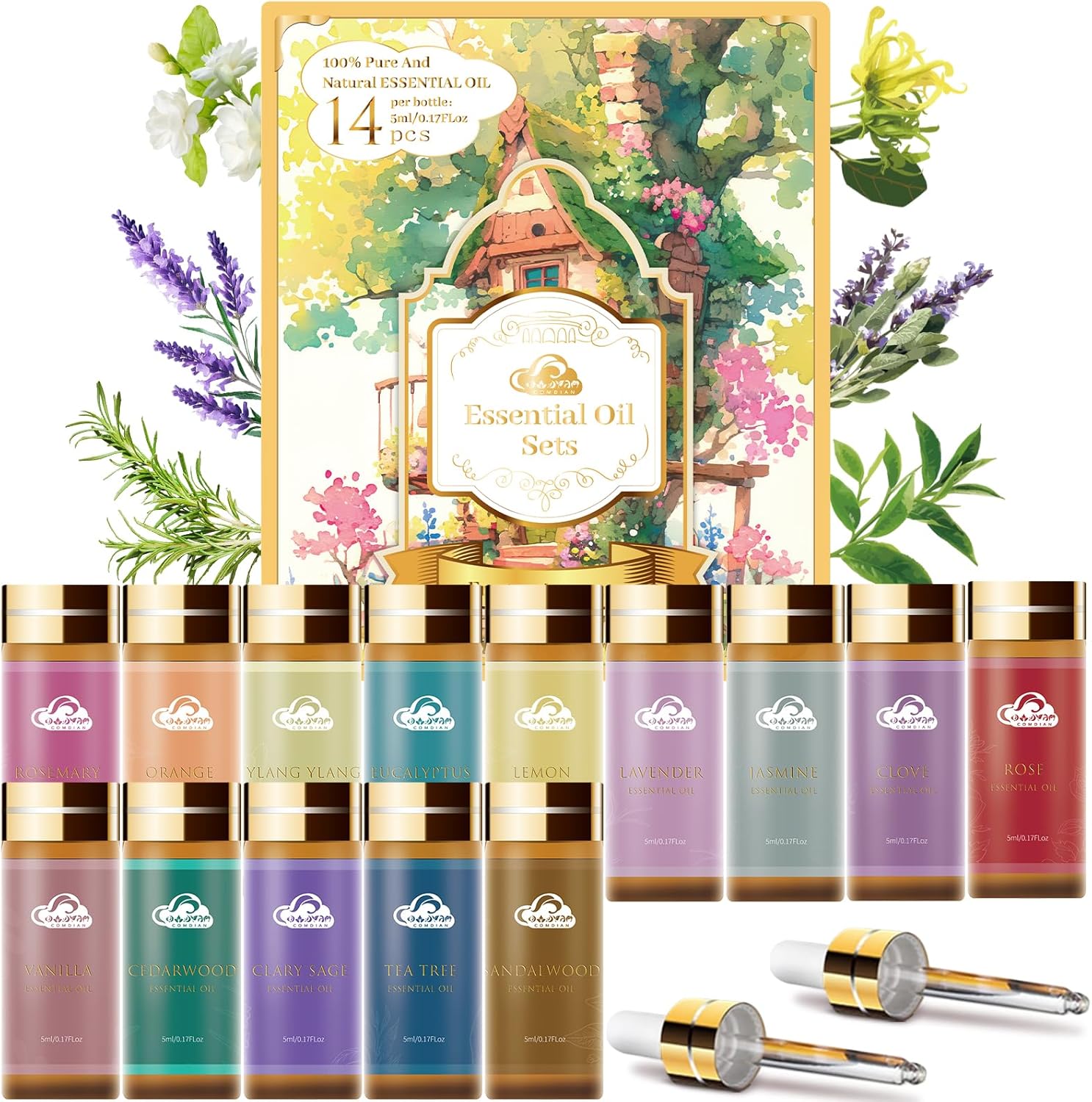 14pcs Essential Oil Set for Aromatherapy