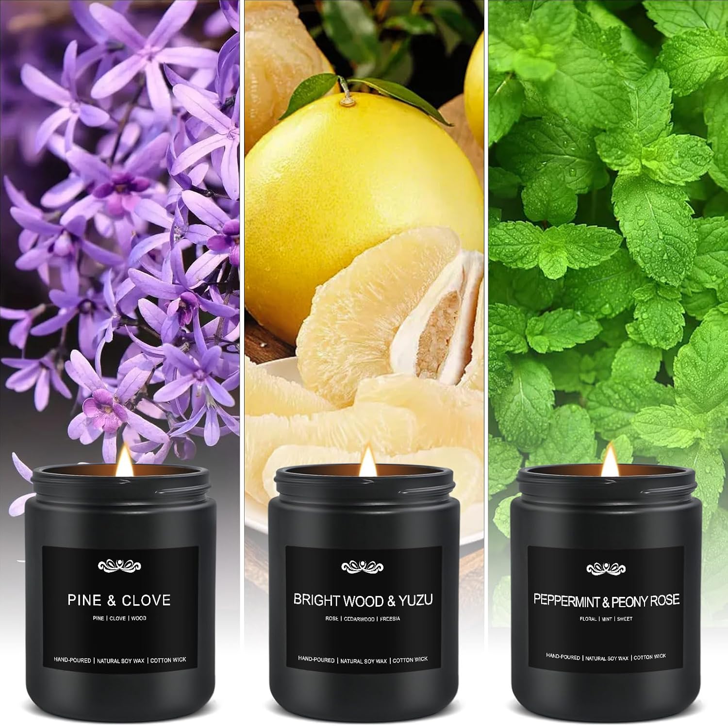 6 Pack Men Scented Candles Aromatherapy Gift Set