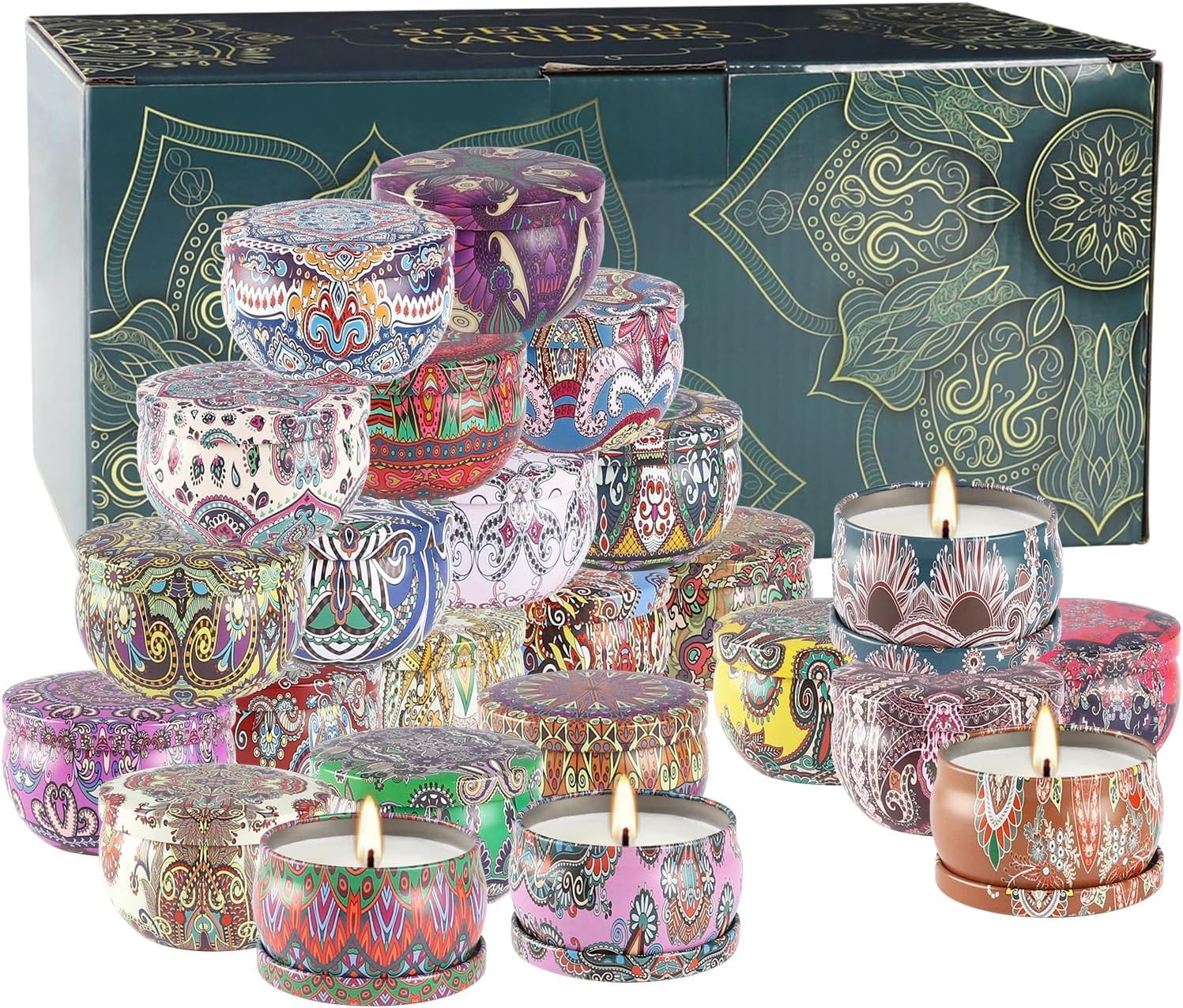 24 Pack Scented Candles Set for Relaxation and Aromatherapy