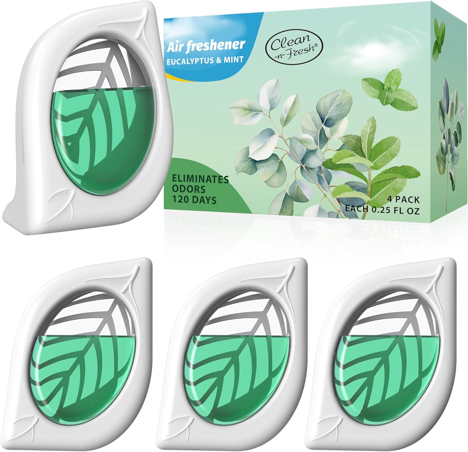 Clean-n-Fresh Air Freshener 4 Pack Eucalyptus Mint