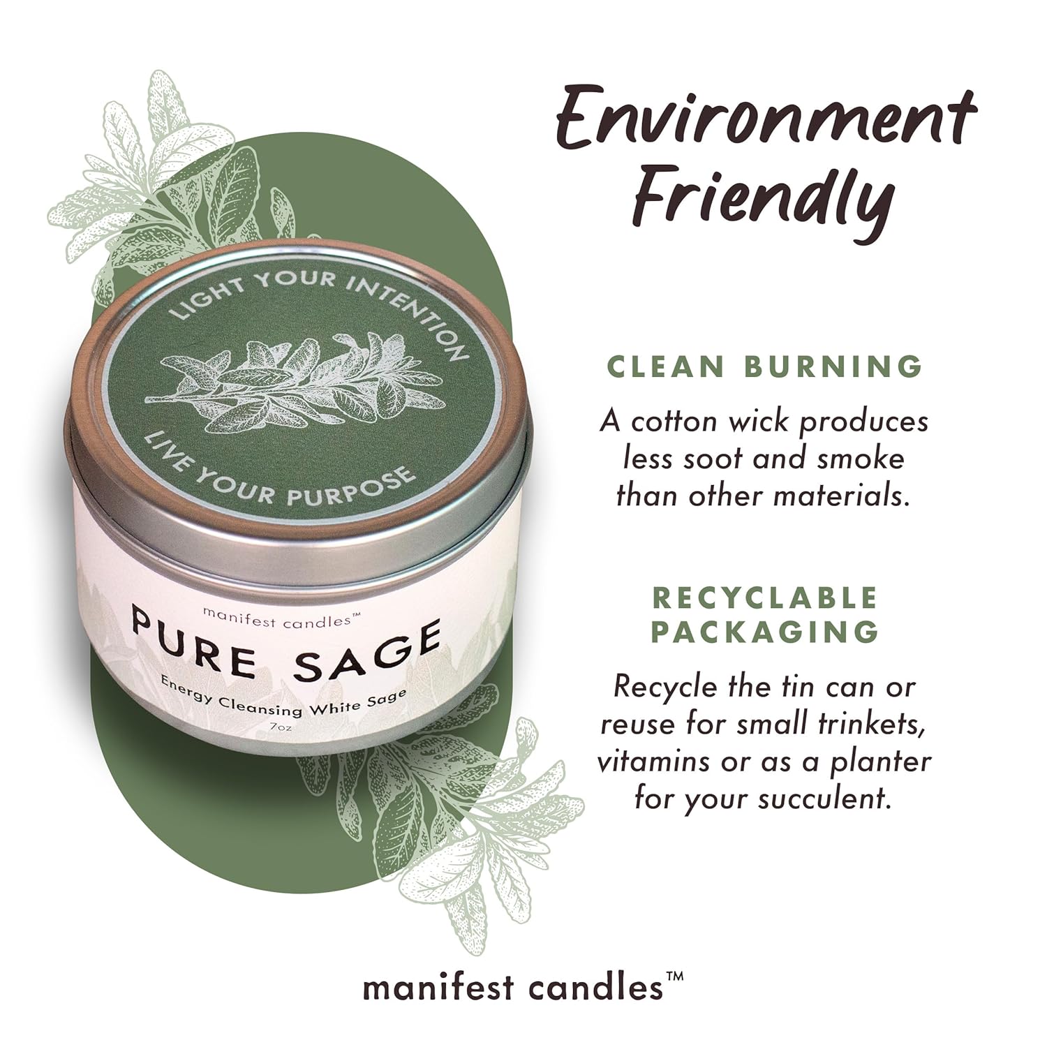 White Sage Candles for Home Cleansing and Meditation