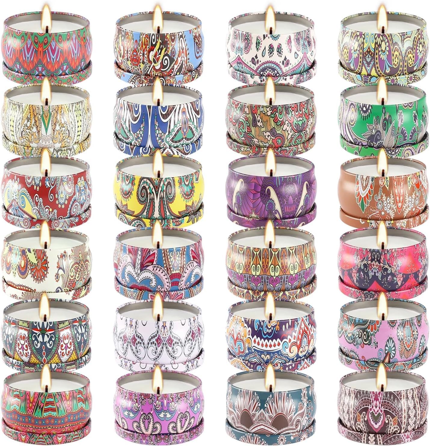 24 Pack Scented Candles Set for Relaxation and Aromatherapy