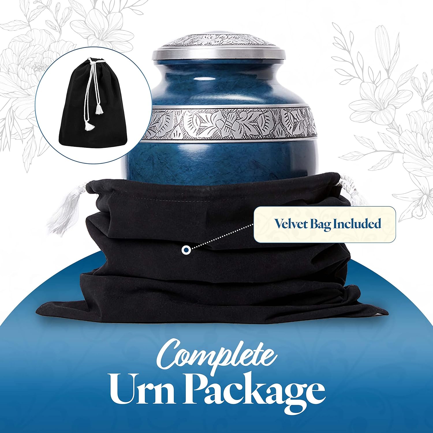 GSM Brands Cremation Urn with Blue Design