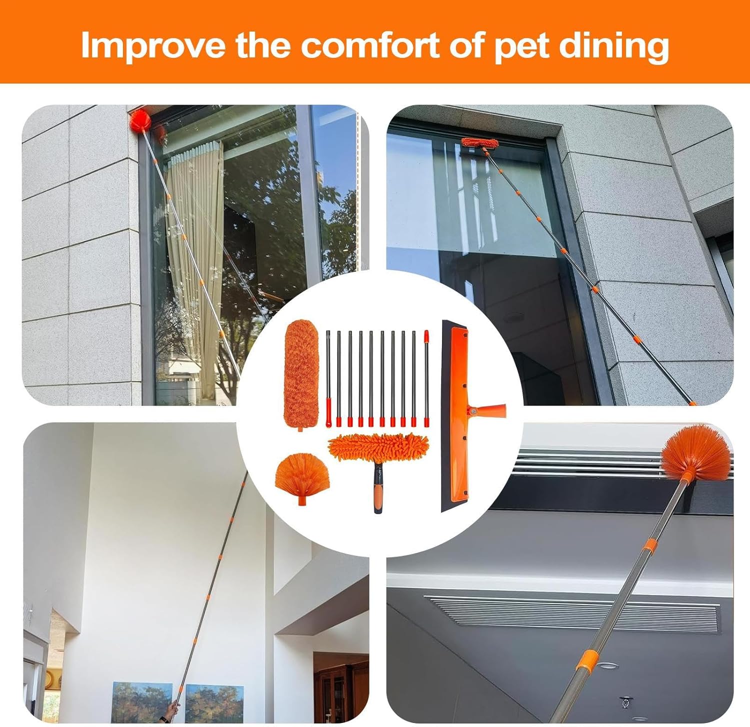 Microfiber Long Handle Duster with Adjustable Pole