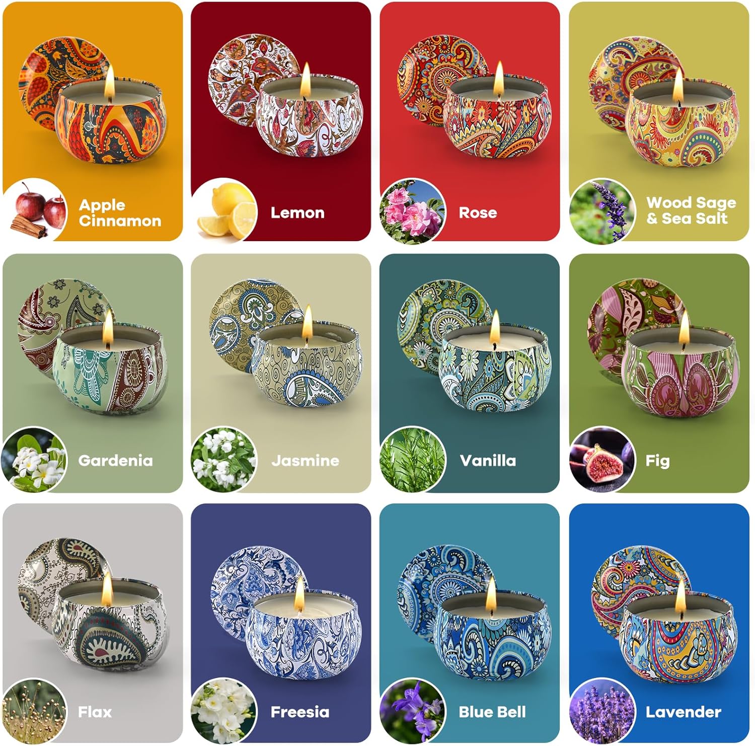 Scented Candles Gift Set 12 Pack Aromatherapy