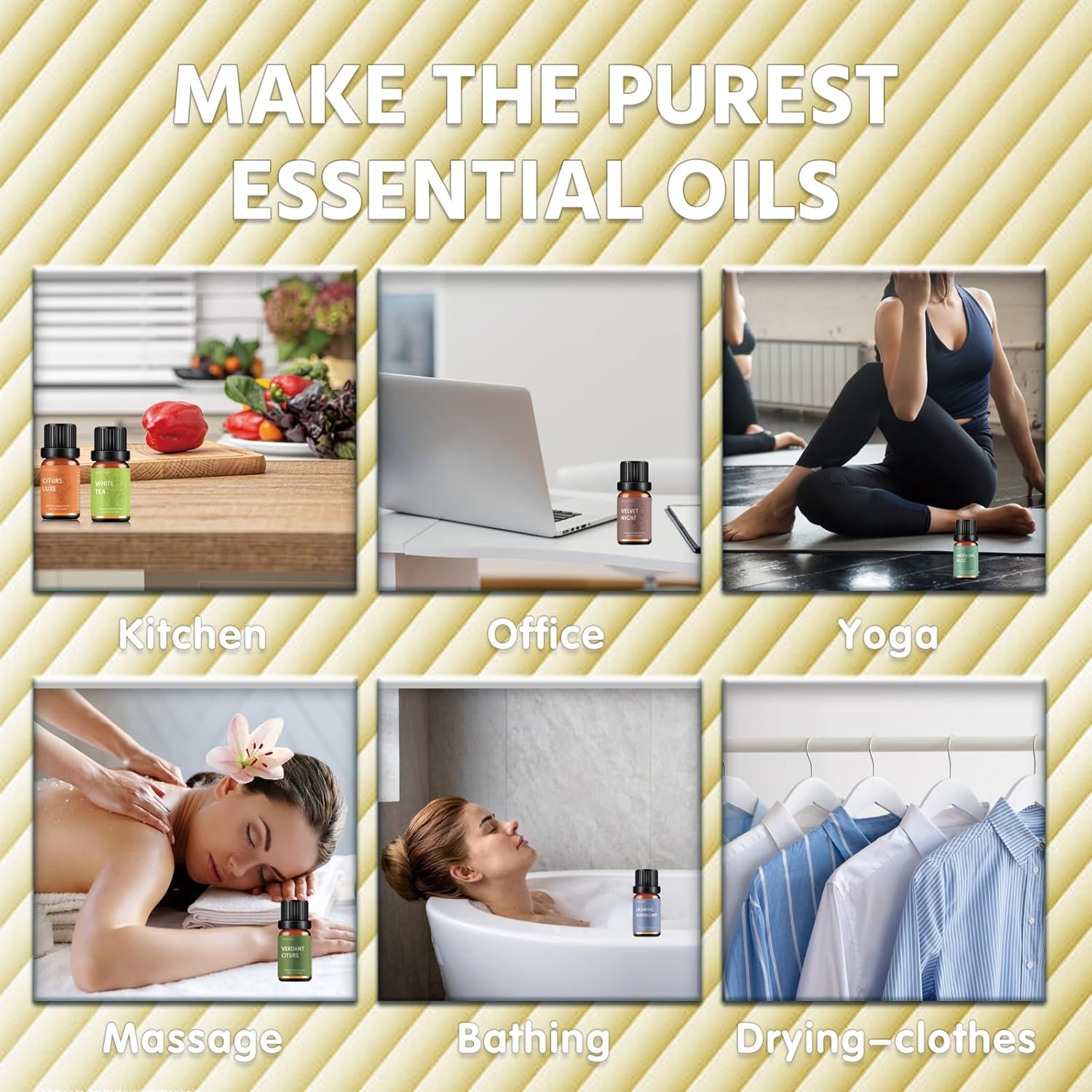 Premium Hotel Fragrance Oil Set for Diffusers - 6x10ml