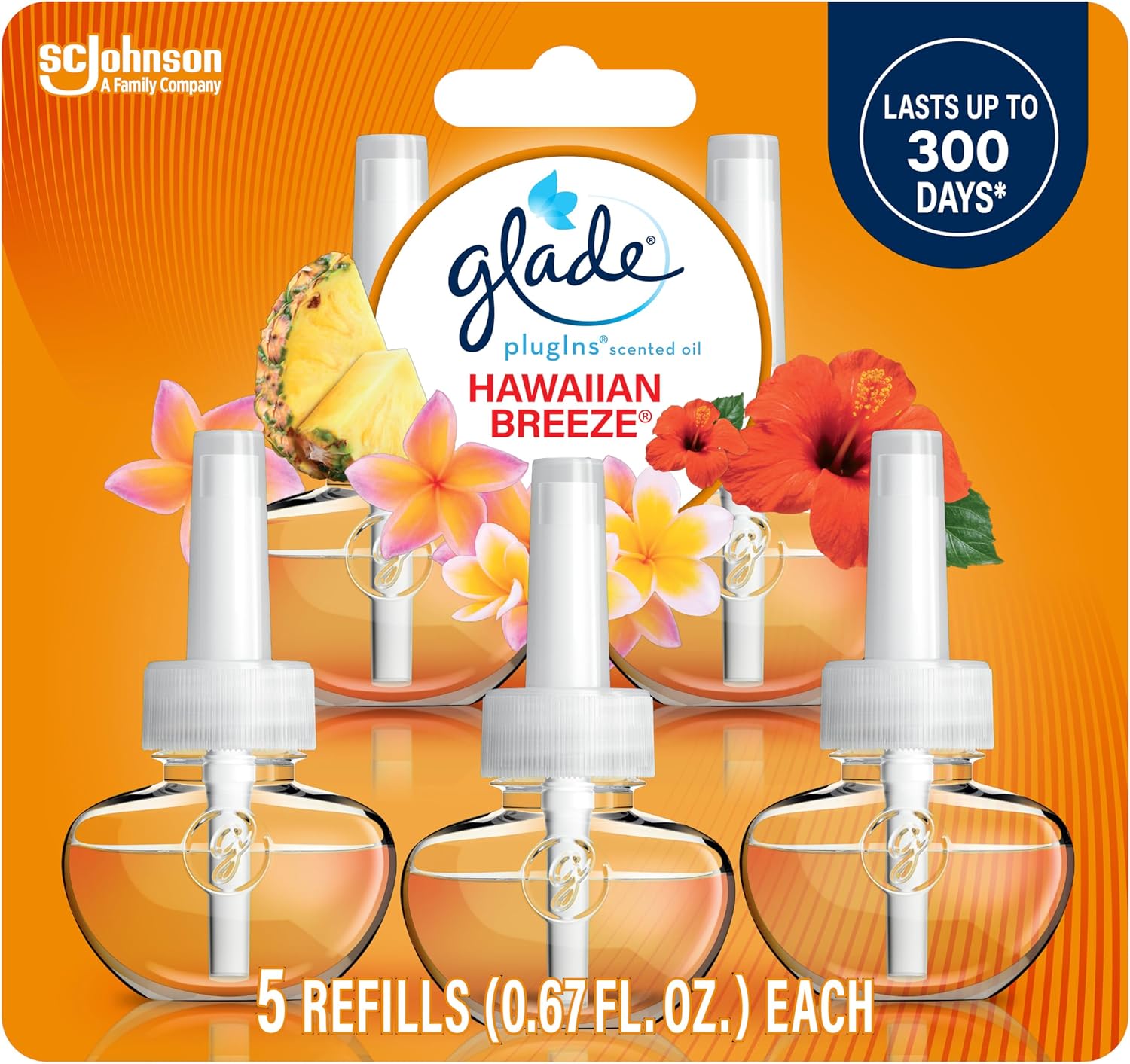 Glade Plug In Refill Air Freshener Hawaiian Breeze 335 Fl Oz 5 Count