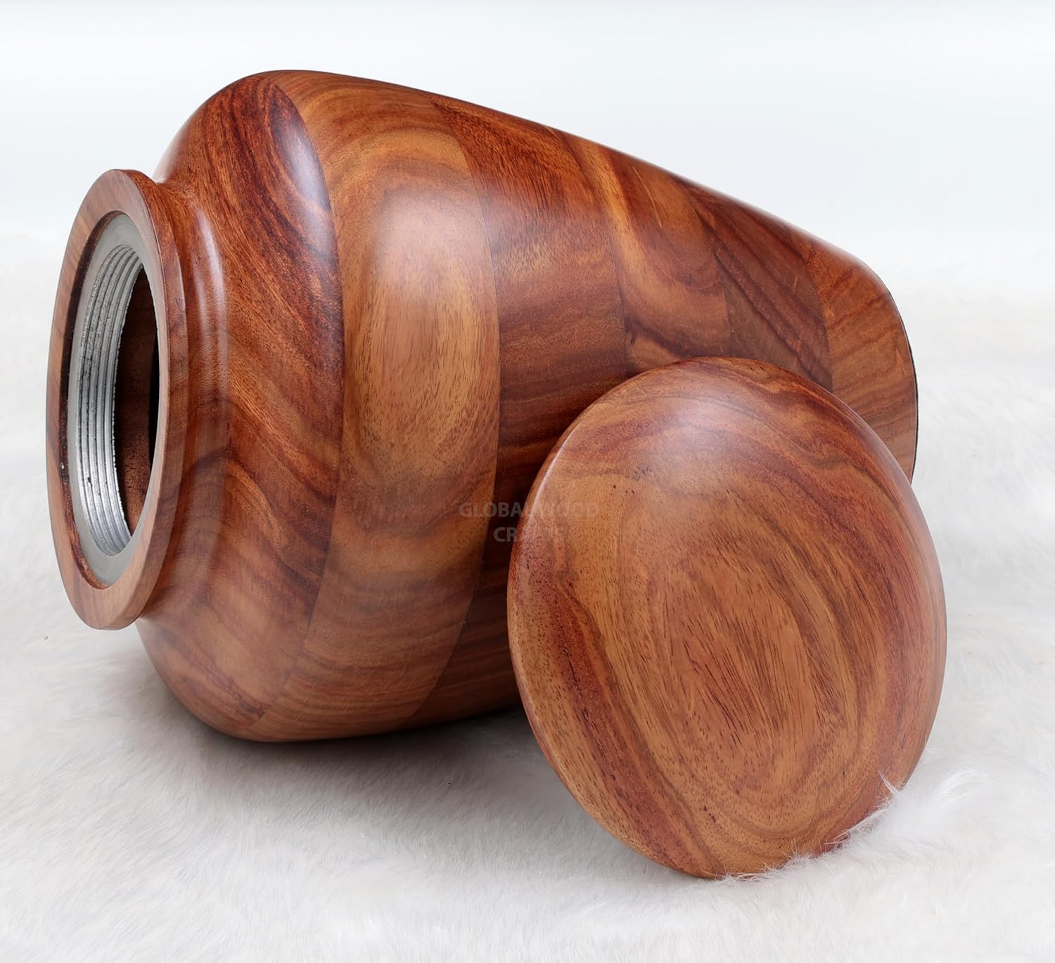 Premium Handcrafted Rosewood Cremation Urn - Medium 6x8 Inches