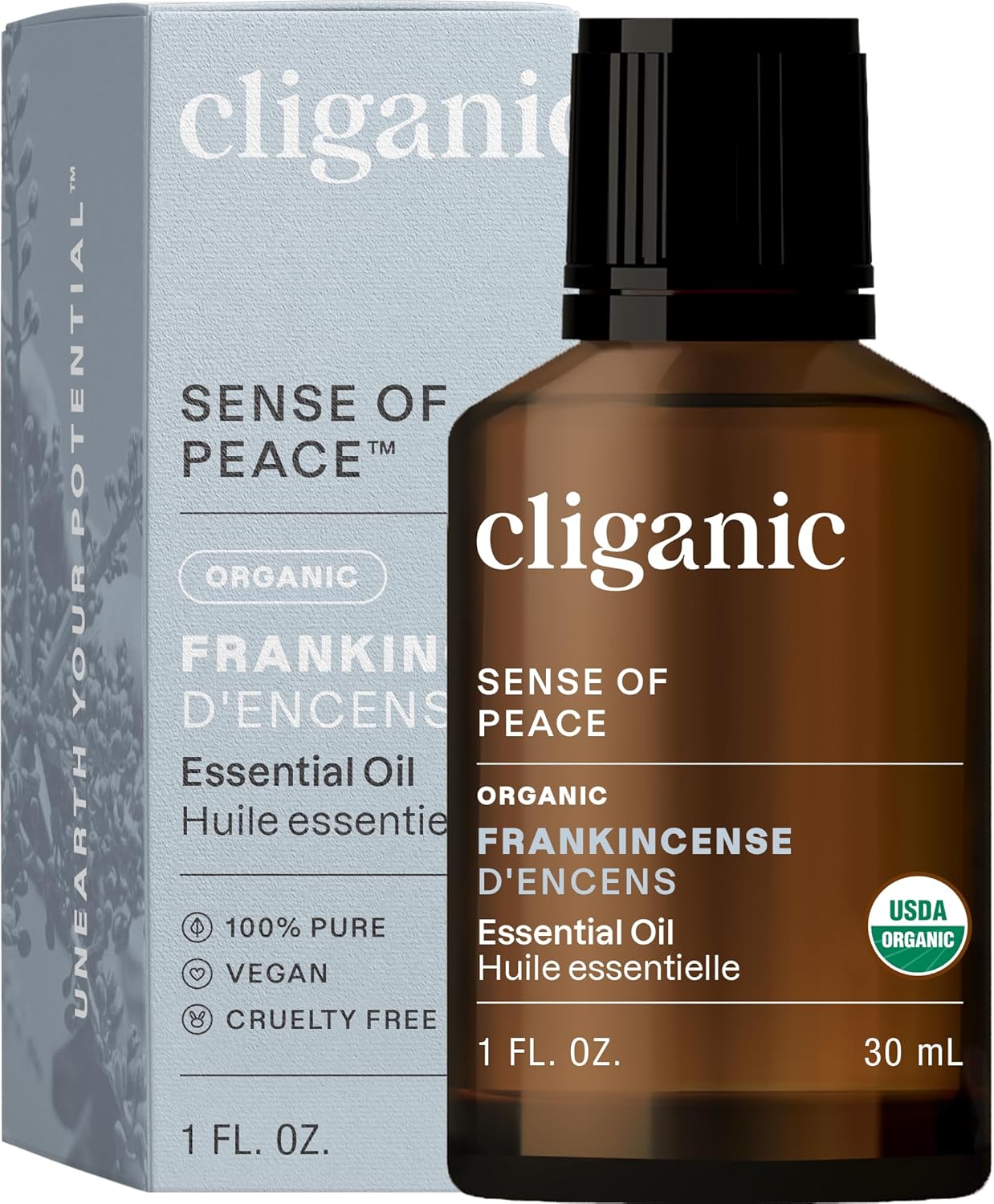 Cliganic USDA Organic Frankincense Essential Oil 1oz