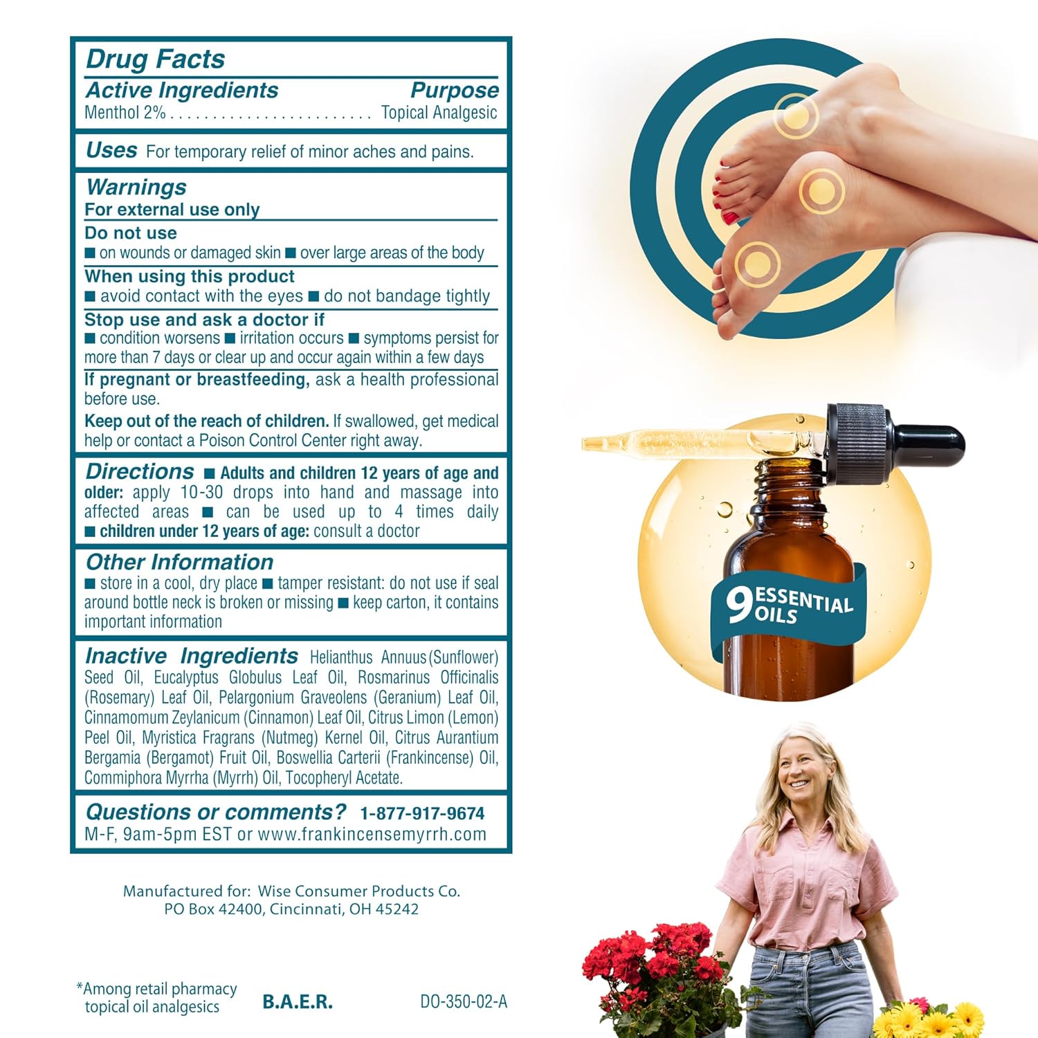 Frankincense Myrrh Pain Relief Rubbing Oil for Feet and Nerves