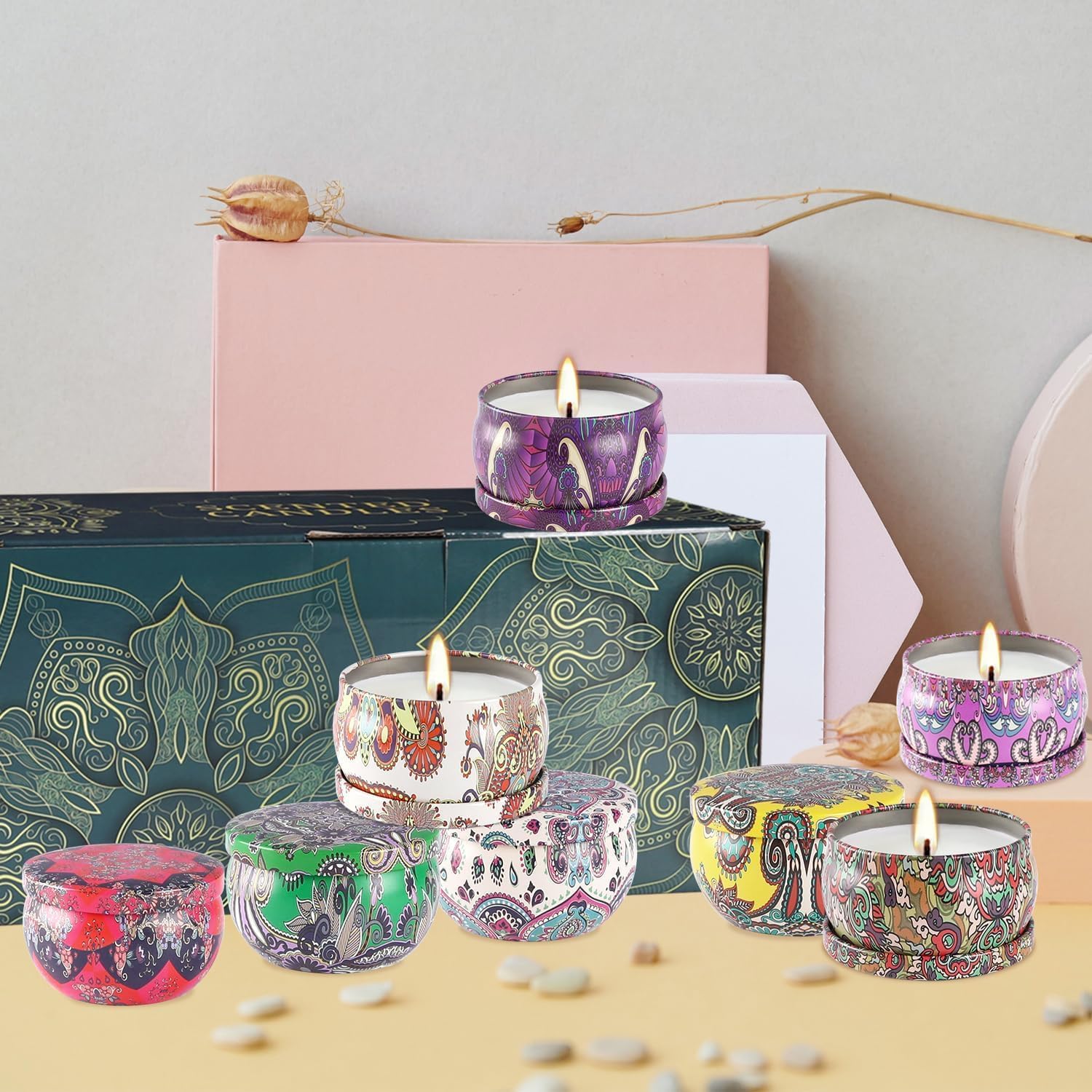 24 Pack Scented Candles Set for Relaxation and Aromatherapy