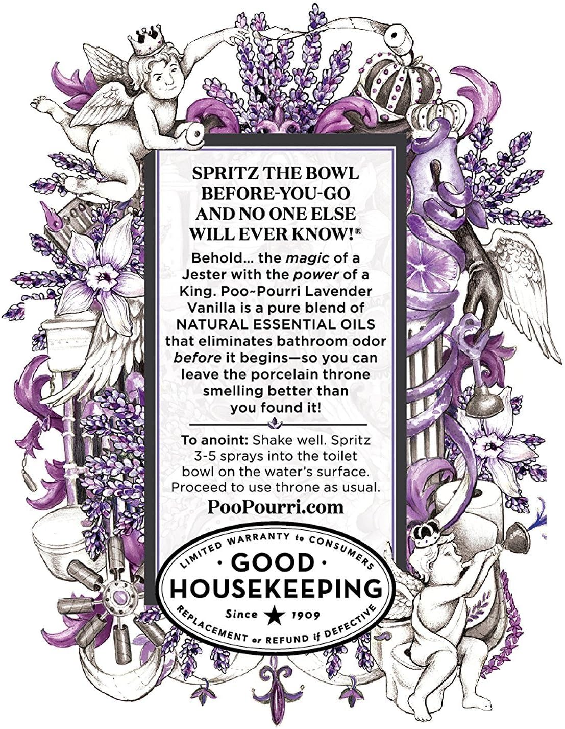 Poo Pourri Before You Go Toilet Spray 16 Ounce Refill Lavender Vanilla