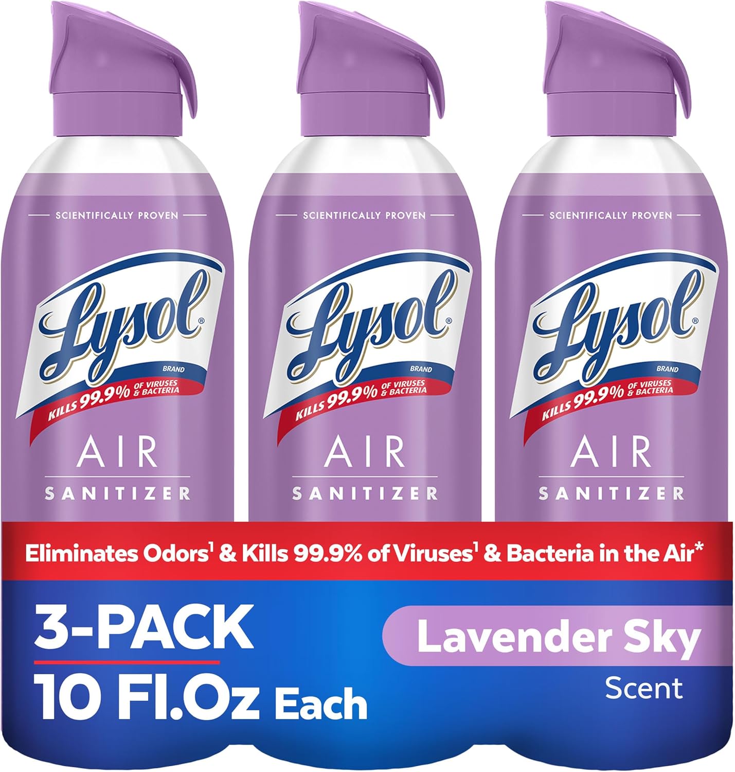 Lysol Air Sanitizer Spray with Lavender Sky Scent 10 oz Pack of 3