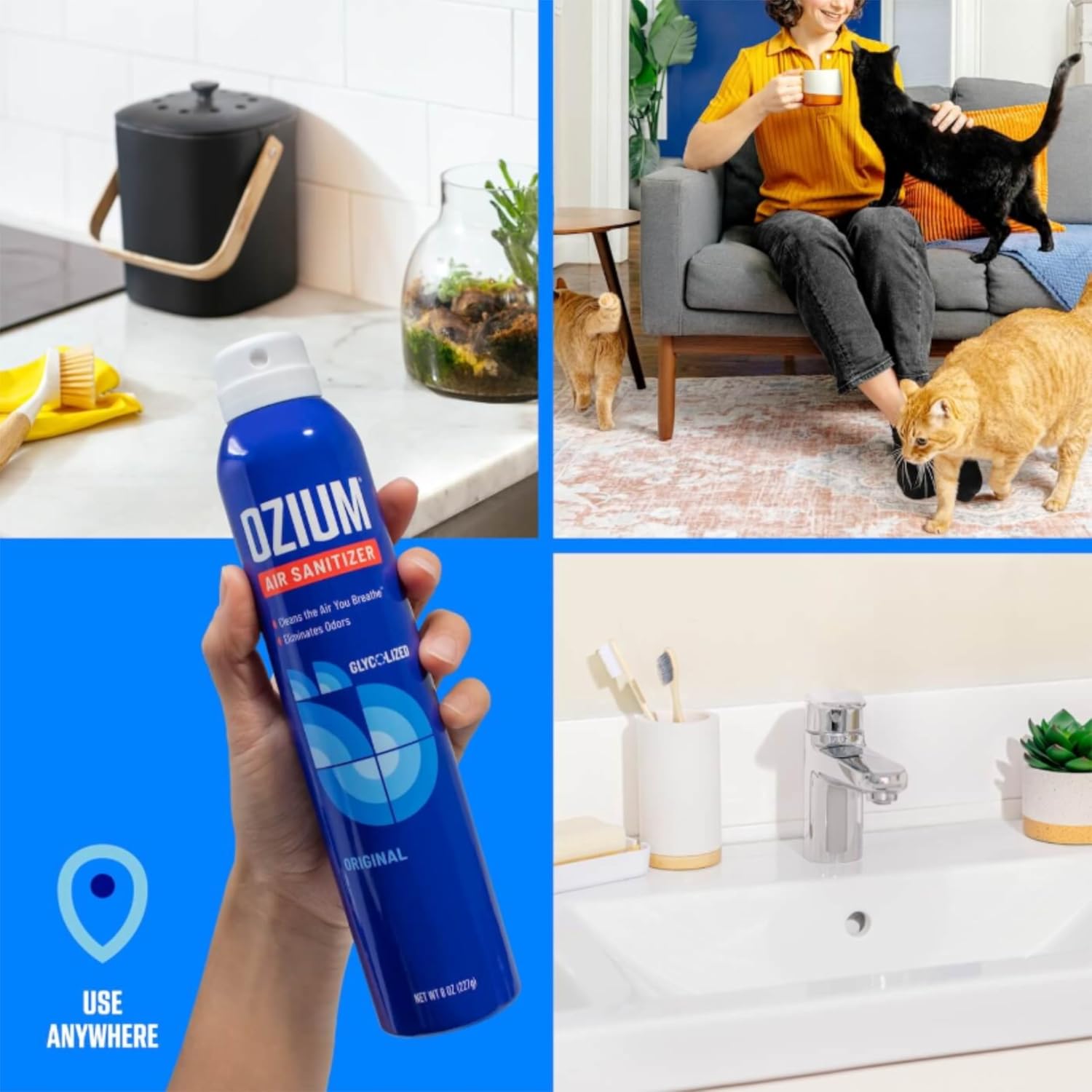 Ozium 08 Oz Air Sanitizer Spray Pack of 3 Citrus