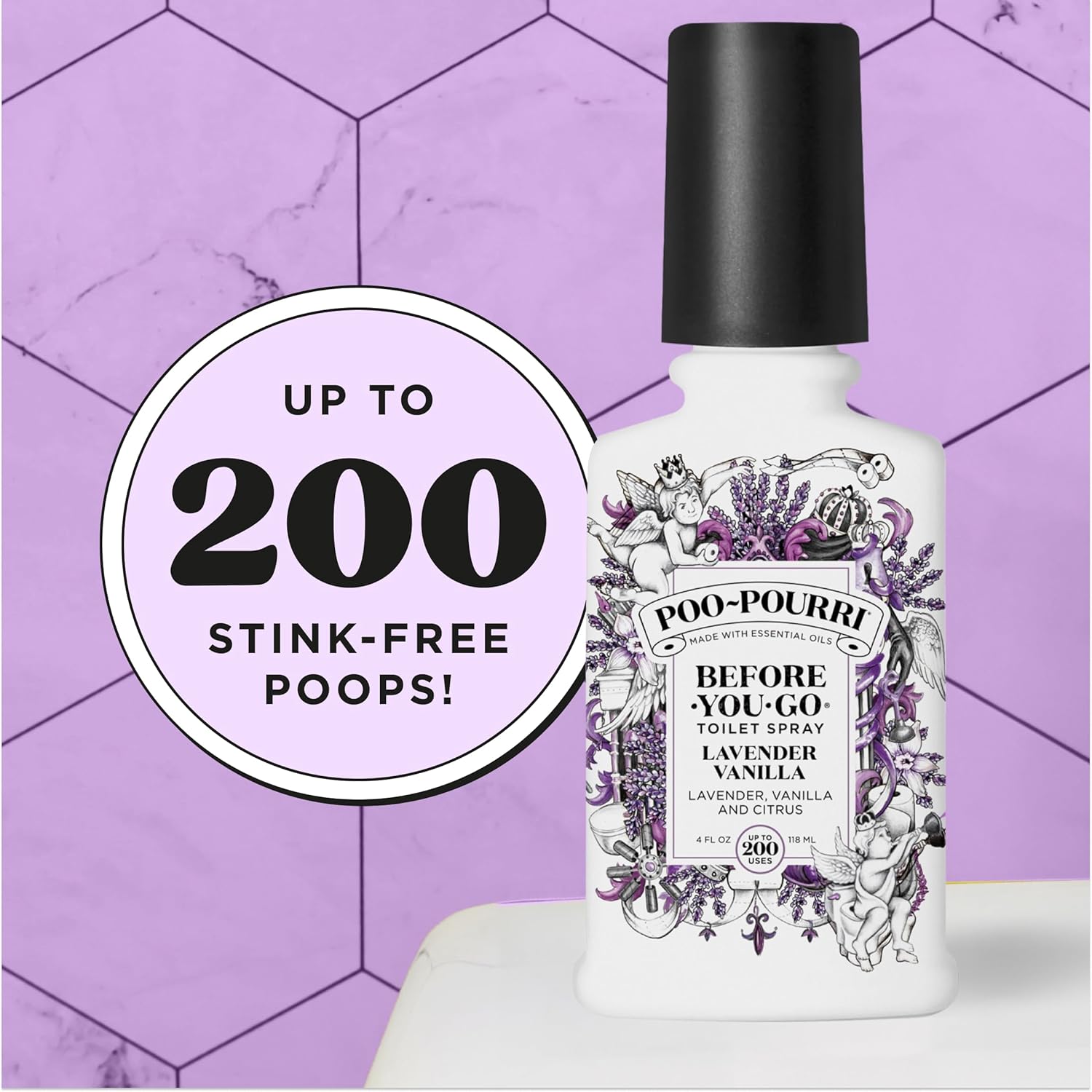 Poo-Pourri Before-You-Go Toilet Spray Lavender Vanilla 4 Fl Oz
