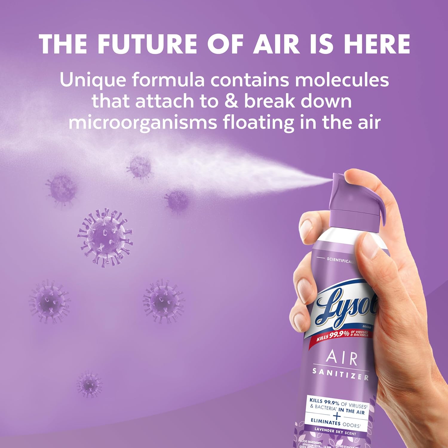 Lysol Air Sanitizer Spray with Lavender Sky Scent 10 oz Pack of 3
