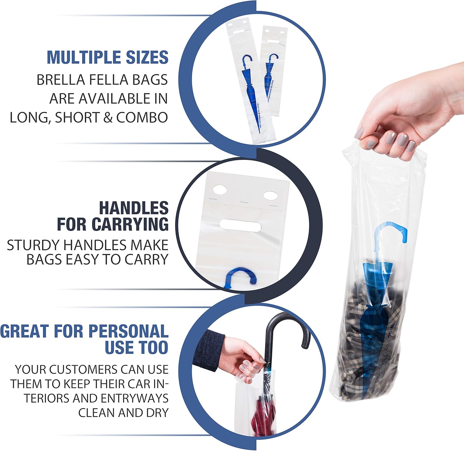 Wet Umbrella Bags - 28 Disposable Plastic Refills for Umbrella Stand