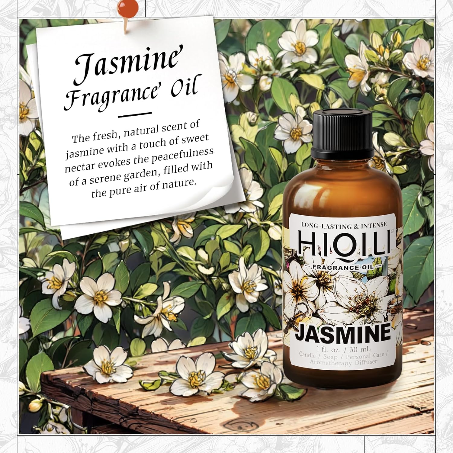 HIQILI Jasmine Essential Oil - 1 Fl Oz