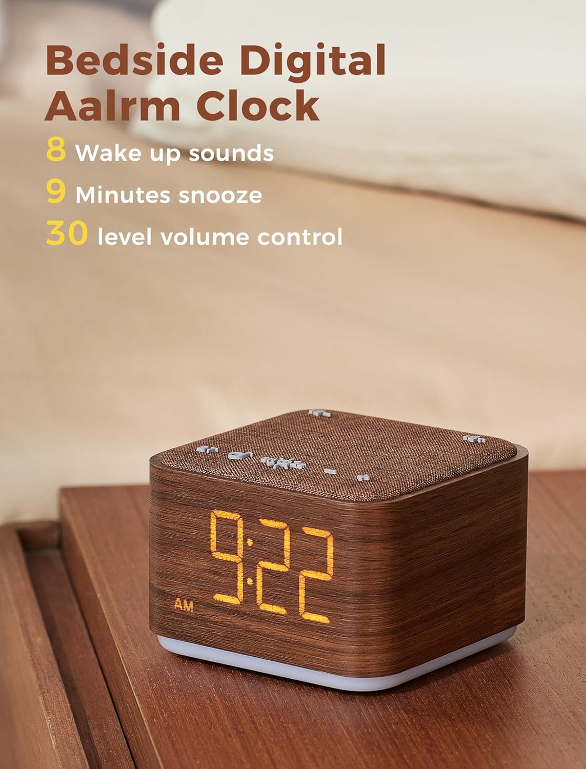 Mojikoo Sound Machine Alarm Clock with Bluetooth and Night Light 1