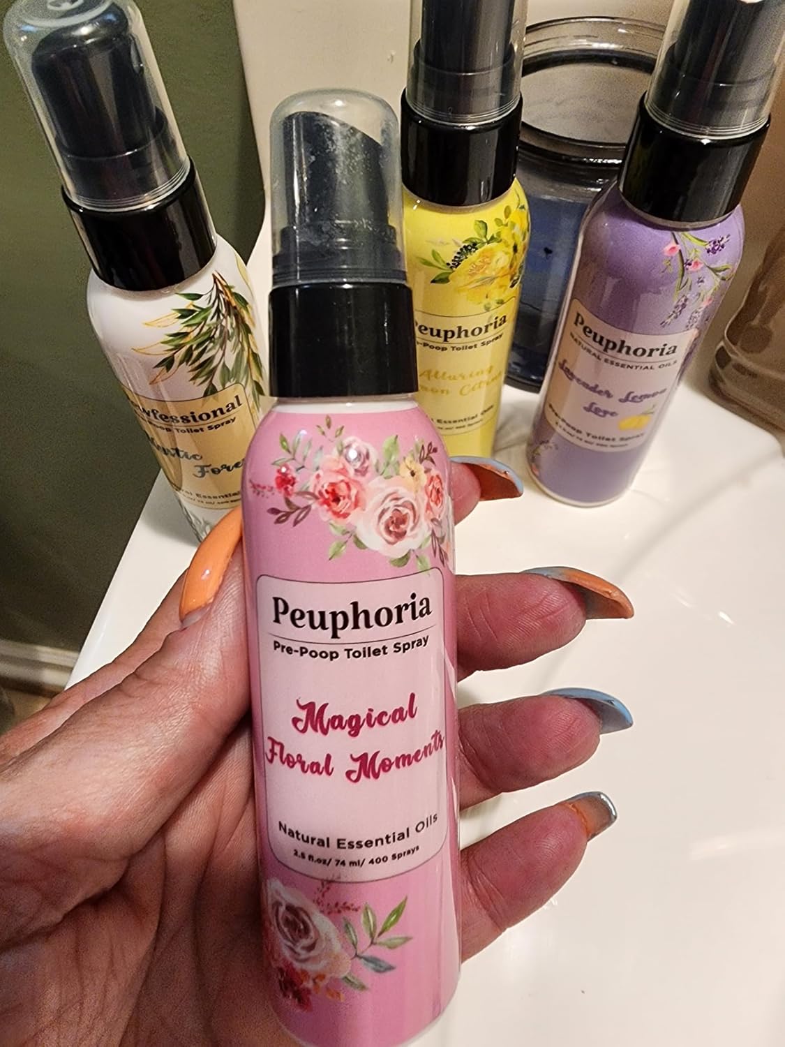 Peuphoria Toilet Odor Eliminator Spray 5 Bottles 25 Oz