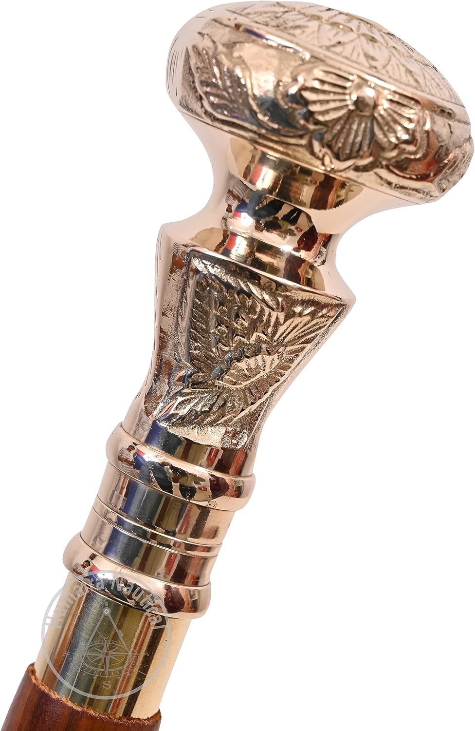 Victorian Brass Handle Walking Stick with Telescope Fold Design