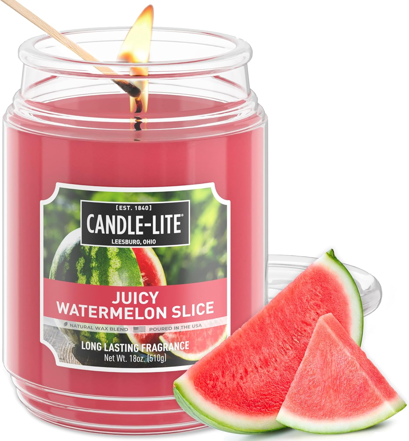 Candle-lite Watermelon Scented Candle 18 oz Jar