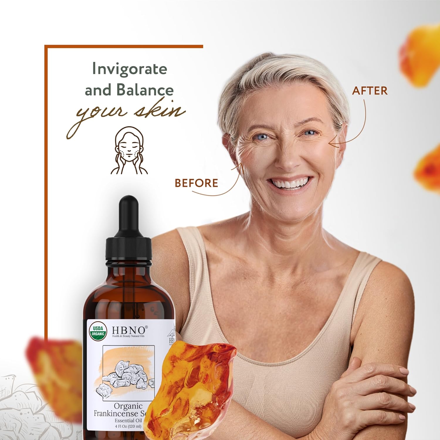 HBNO Organic Frankincense Essential Oil 4 Fl Oz