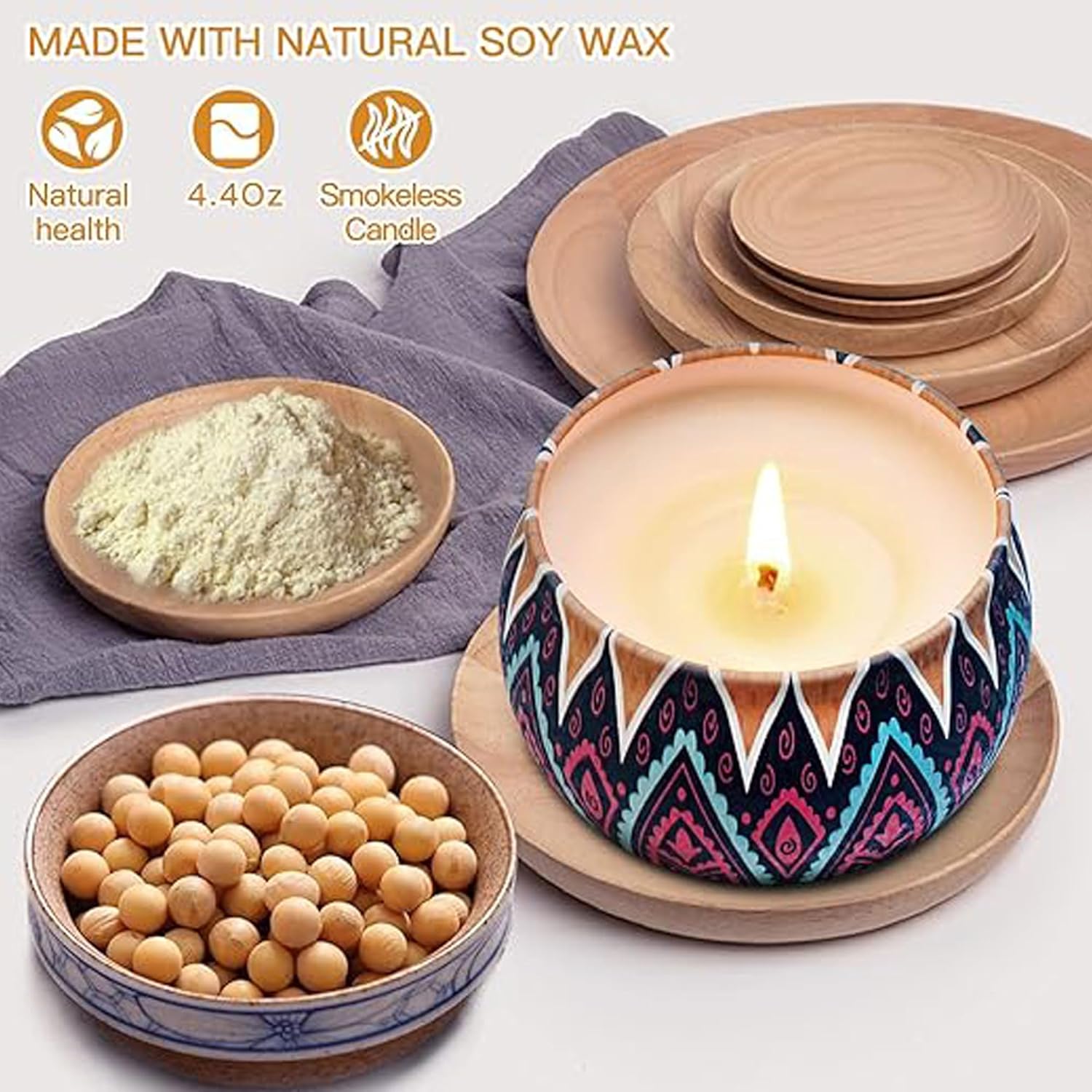 Scented Candles Gift Set 4 Pack Aromatherapy Stress Relief for Women
