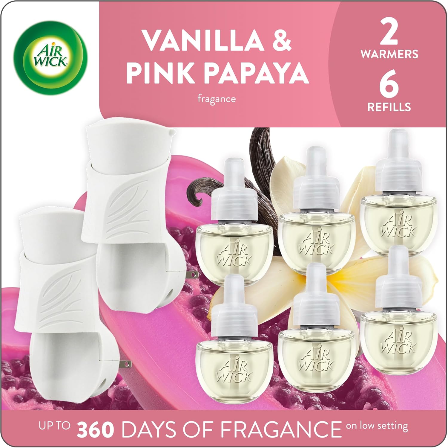 Air Wick Plug In Scented Oil Starter Kit Vanilla Pink Papaya